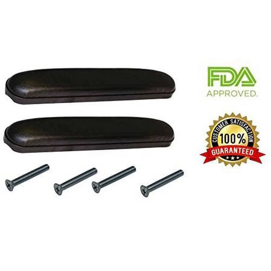 Healthline Padded Armrest For Wheelchairs, Universal Arm Pads Replacement Black, 14’ Full Length (1)