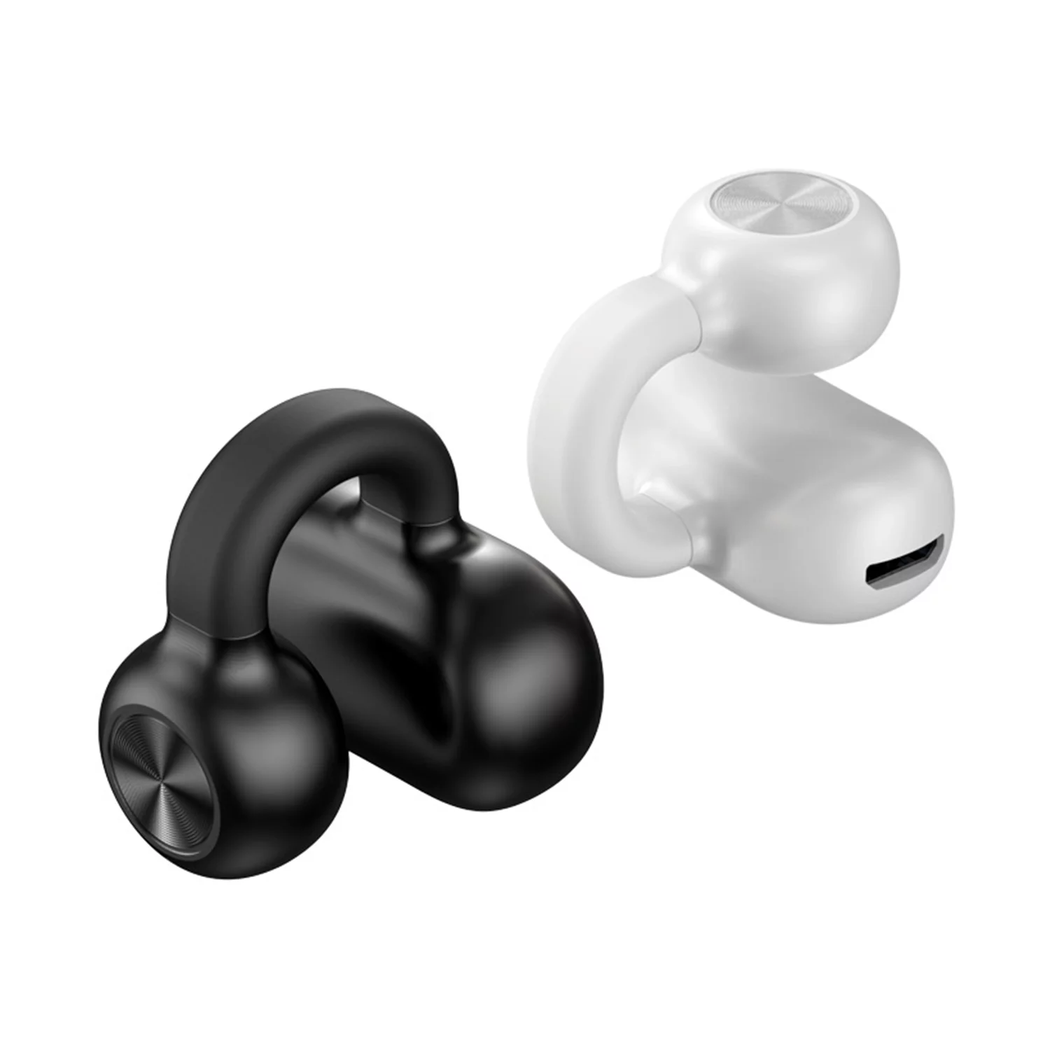 Dpisuuk Wireless Bluetooth Headphone, Wireless Earclip Earphones, Single Open Ear Clip Headphone Bluetooth Earbuds for Walking Sport Business (Single) (Black)