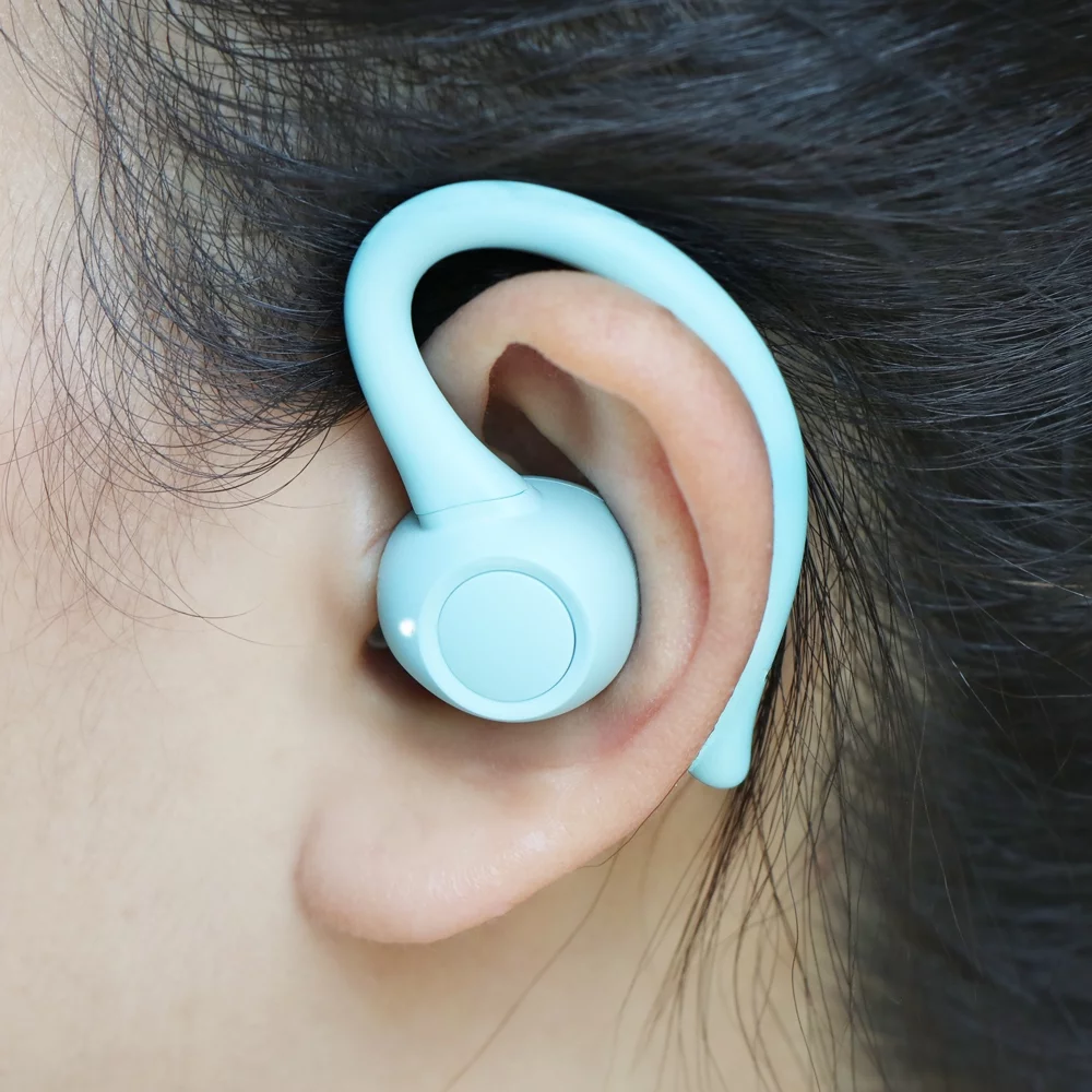 onn. Bluetooth True Wireless Earbuds with Earhook for Sport, Aqua