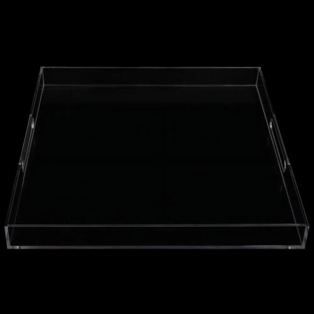Clear Extra Large Square Acrylic Serving Tray w/ Handles Oversize 18.9*18.9 Inch