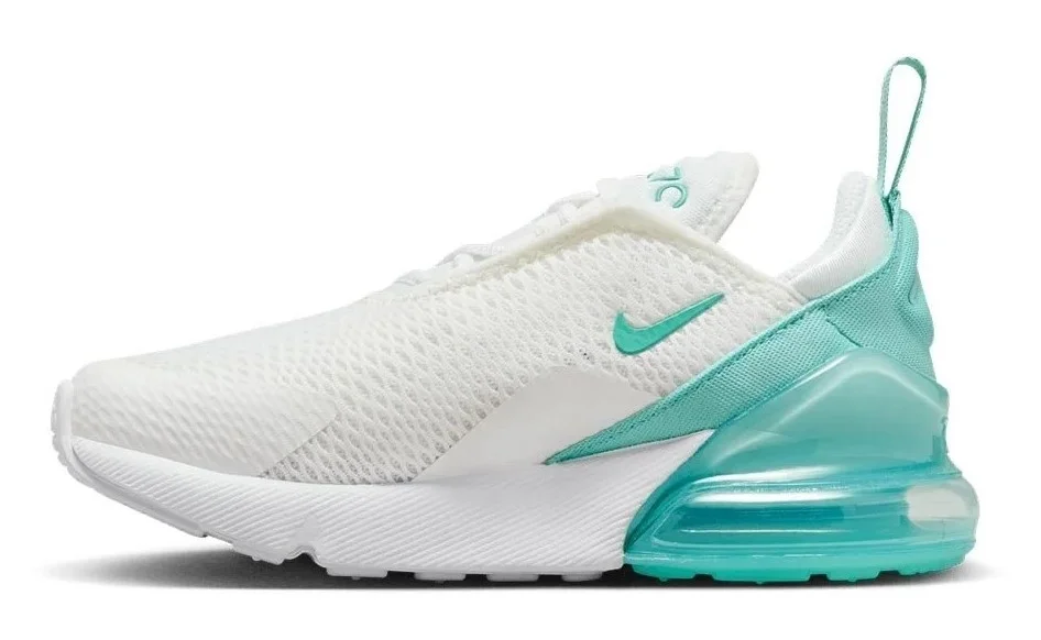 Little Kid's Nike Air Max 270 Summit White/Emerald Rise (AO2372 115) - 11