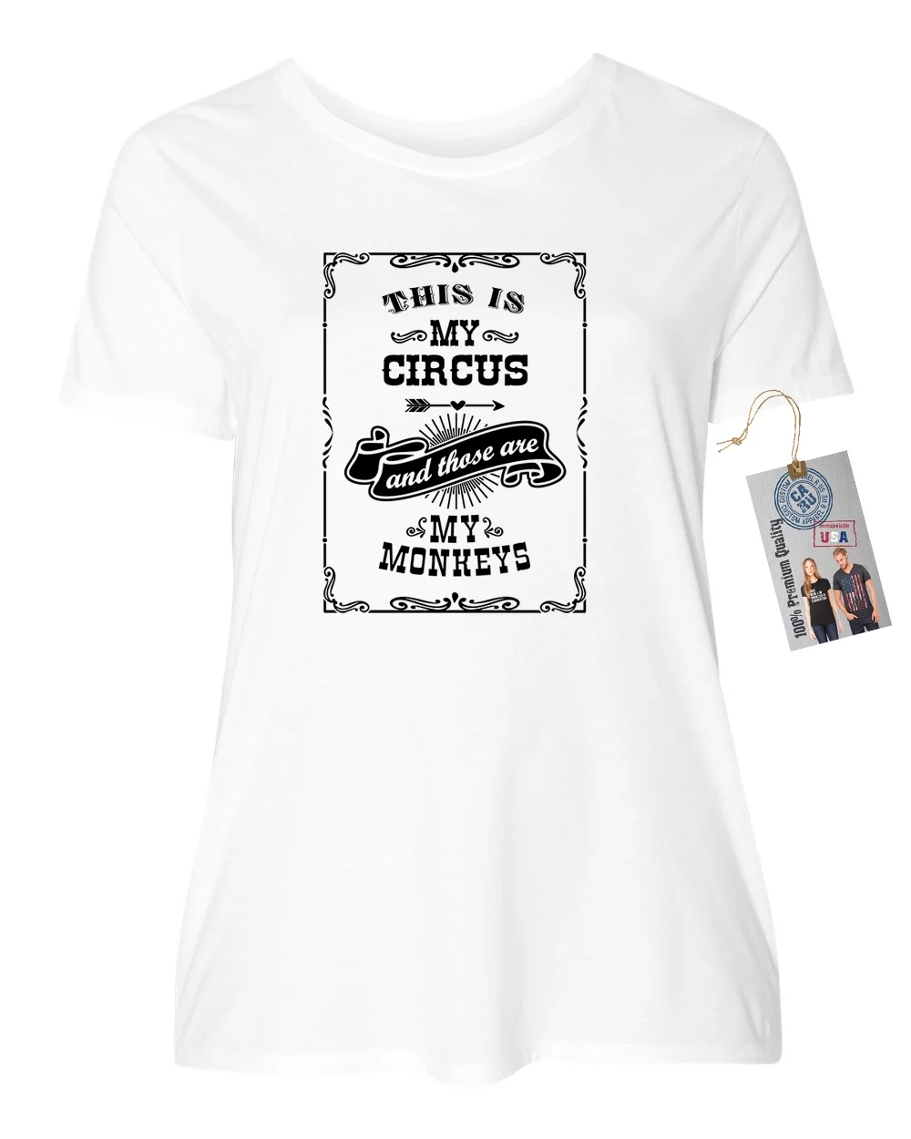 This is My Circus Those are My Monkeys Funny Plus Size Womens Short Sleeve & Magnet