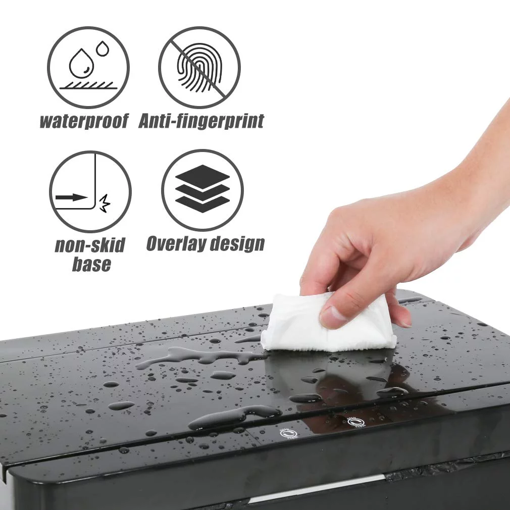 Dkeli Plastic Kitchen Trash Can Automatic 13 Gallon Garbage Can with Lid, Black