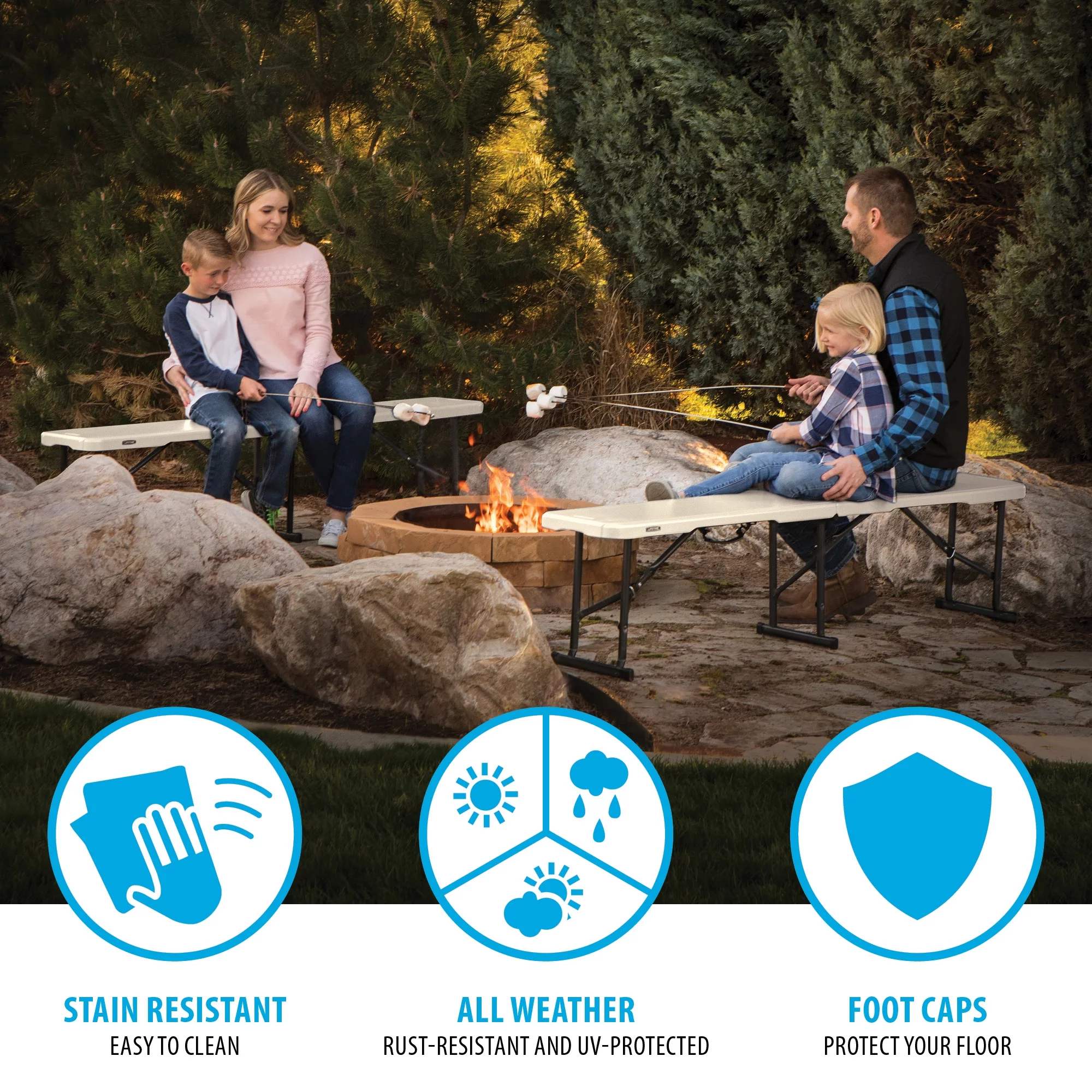 Lifetime 6 foot Bench, Indoor/Outdoor Light Commercial, White Granite (80309)