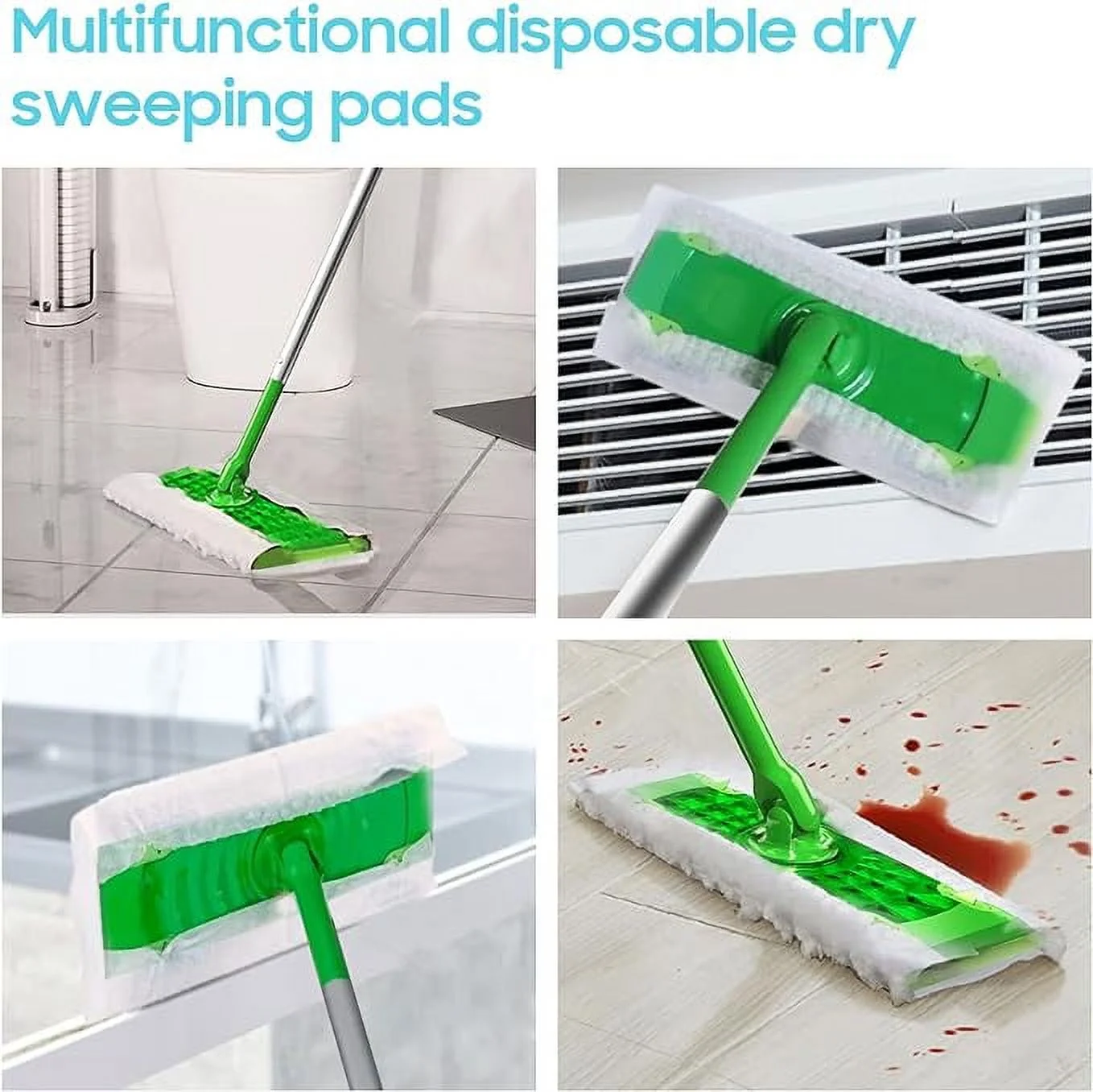 Dry Mop Pads for Swiffer Sweeper Heavy Duty Pet Sweeping Refills Cloths Cleaning Hardwood Floor Dust and Hair, Disposable, Unscented, 30 Count