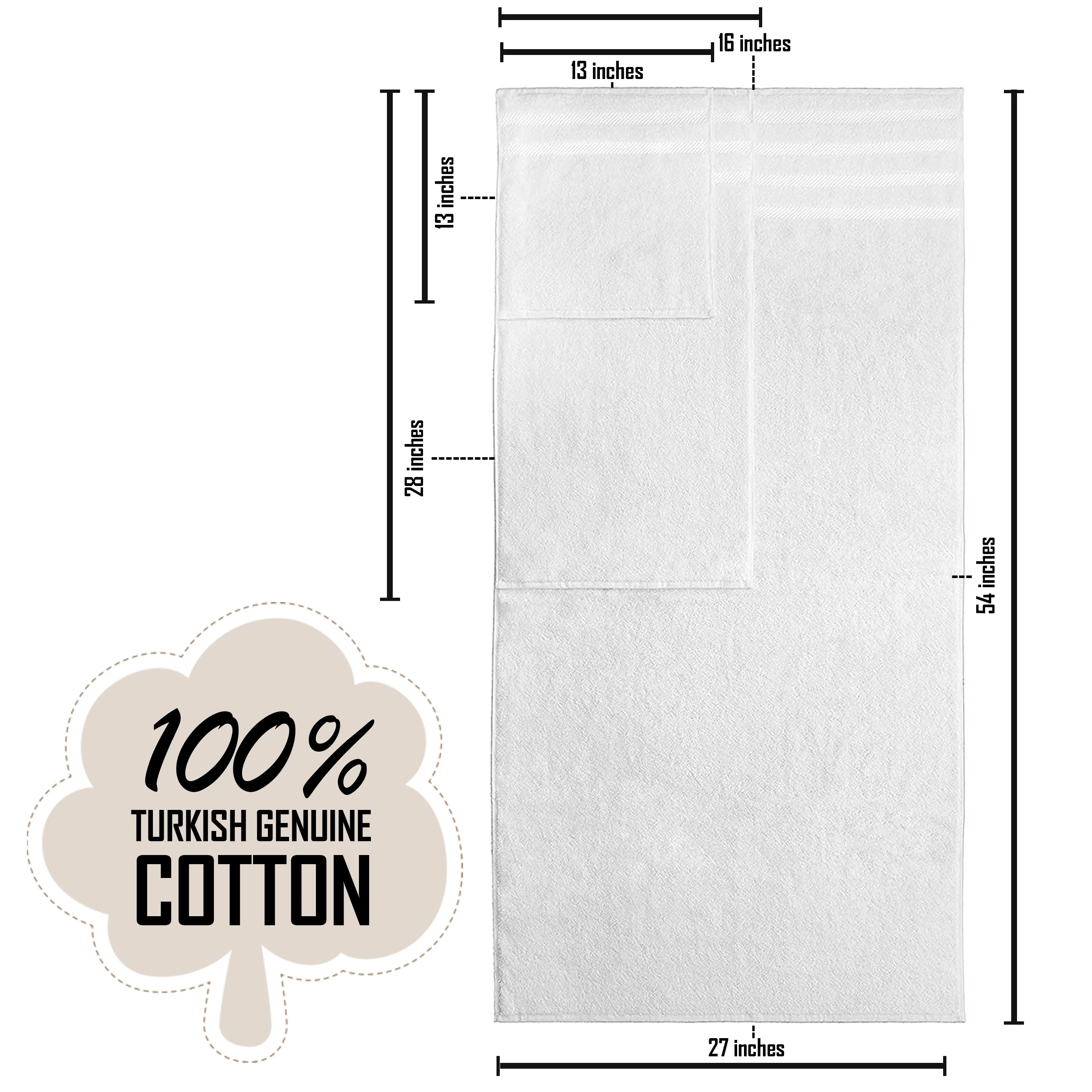 American Soft Linen White Towel Set 100% Turkish Cotton Towels for Bathroom 6 Piece