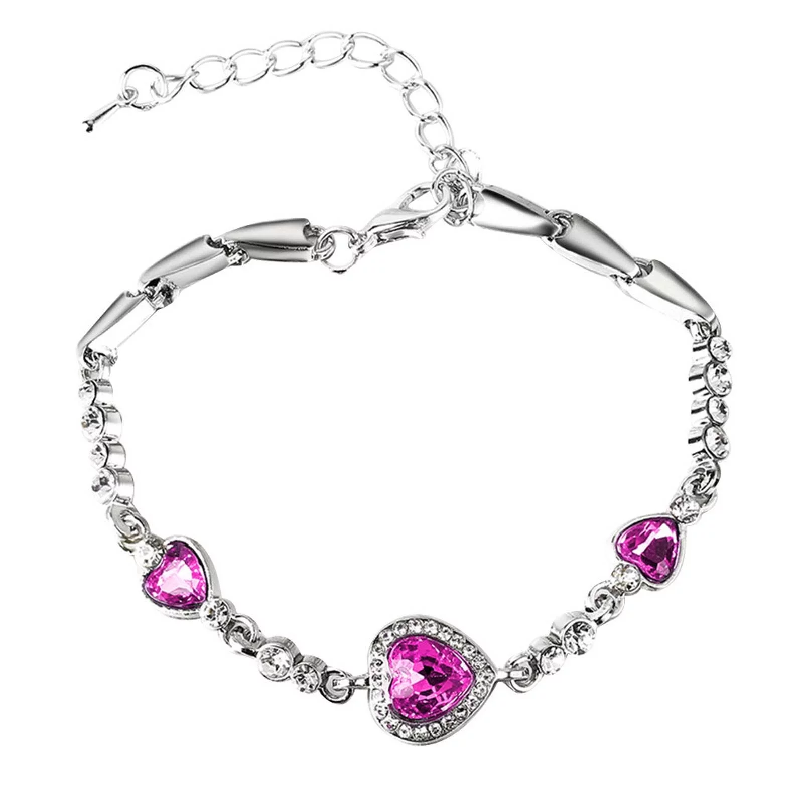 Feledorashia Bracelet for Women Valentine's Day Gifts Crystal Bracelet Bangle Love Wedding Bridal Women Jewelry