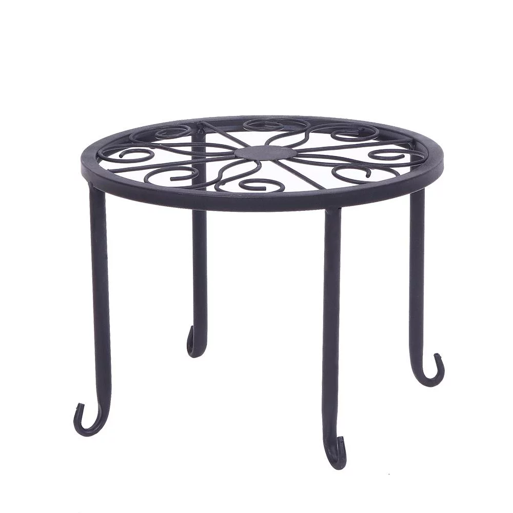 SamyoHome Round Nesting 4 Pack Plant Stand,Heavy Duty 50 lb Flower Pot Holder Black