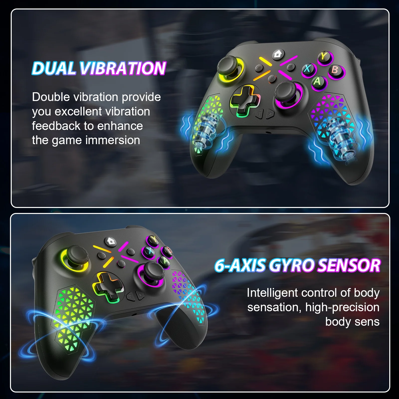 2 Pack Wireless Xbox Controller for Xbox One, with RGB LED Light Compatible with Xbox One, XboxOne X/S, Xbox Series X/S ,Windows PC