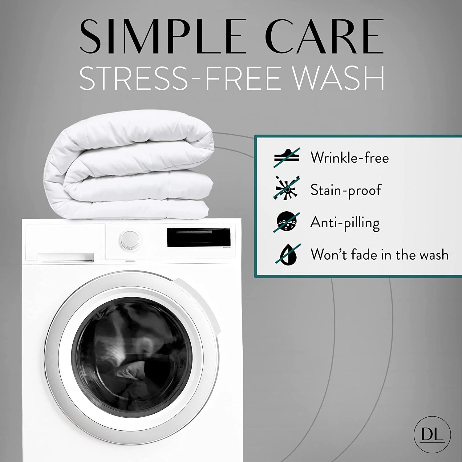 Danjor Linens Duvet Insert - Comforter for Full Size Bed - Microfiber, White﻿