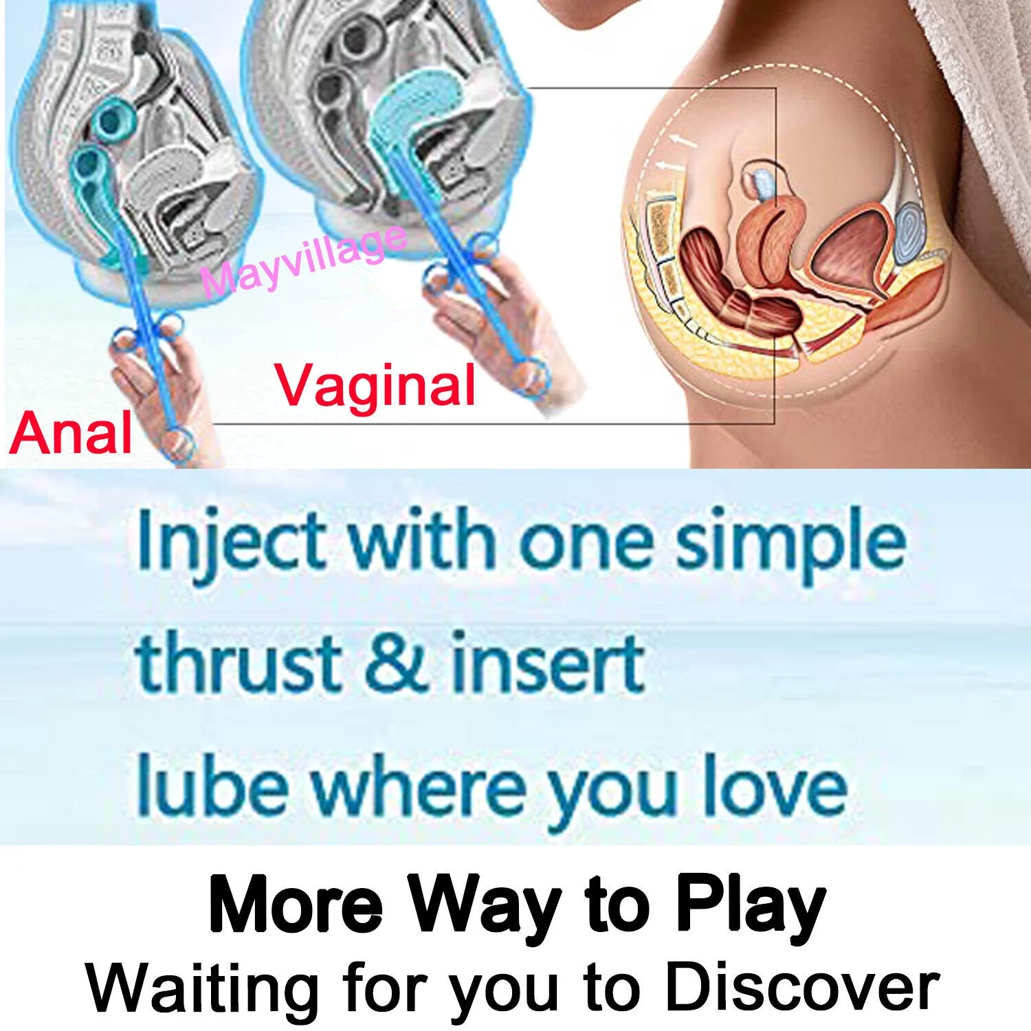 2PCS Lube Applicator Syringe with Precise Scales, 6.5” Personal Lubricant Shooter with Air-Proof Silicone Cap, Reusable Durable Applied for Men, Women & Couples