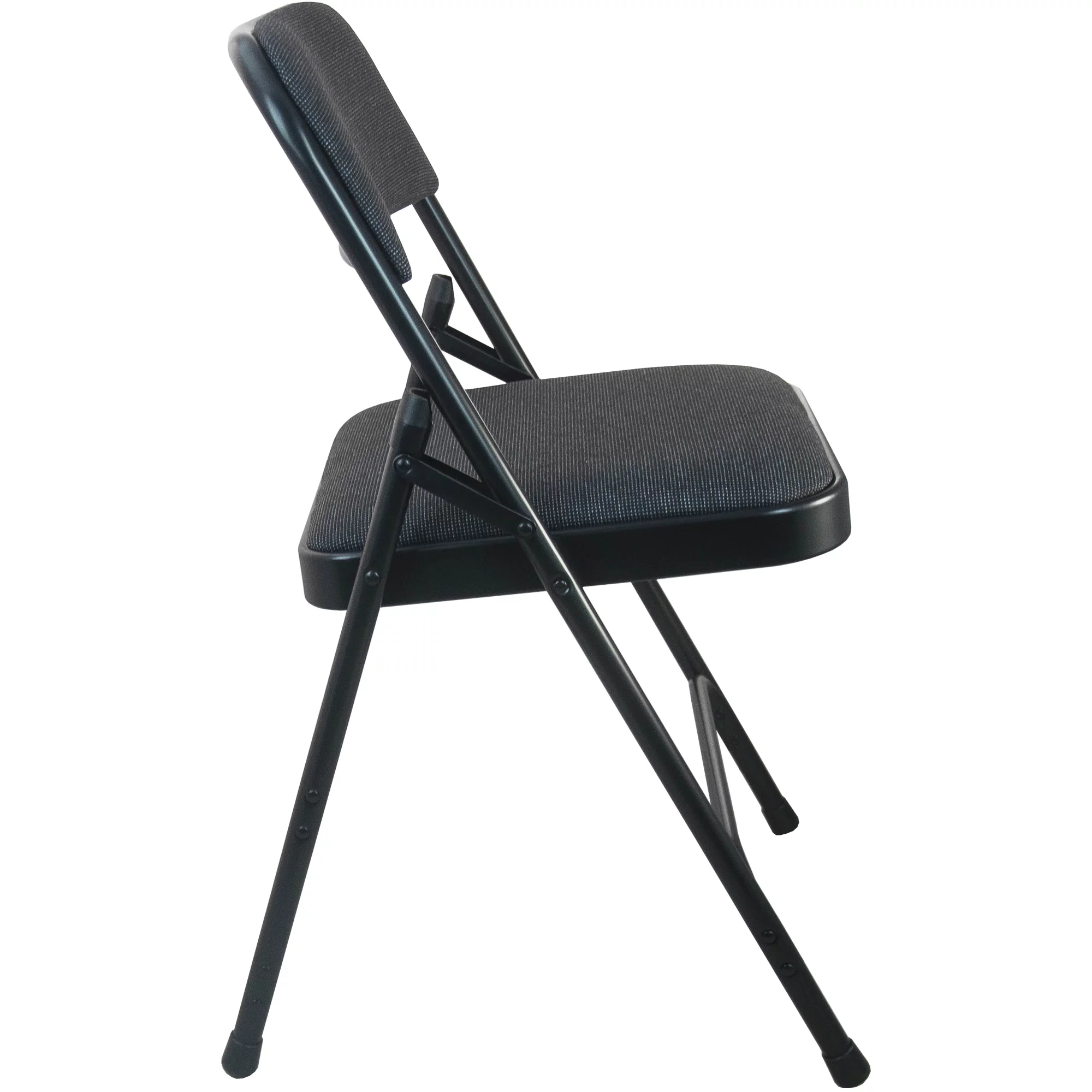 Emma + Oliver 2-Pack Black Padded Metal Folding Chair with Fabric Seat