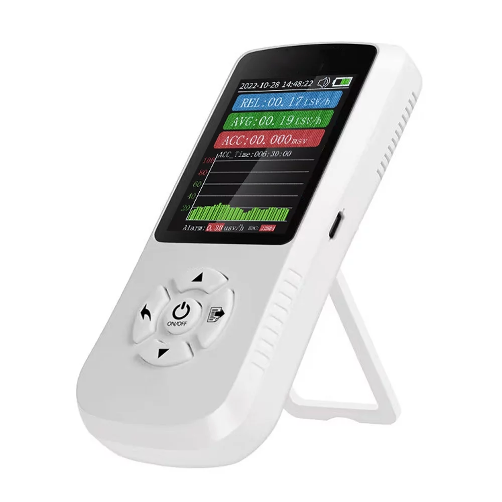 Tomshoo Handheld Portable Nuclear Radiation Electromagnetic Radiations Household Laboratory Multi-function Radioactive Geiger Counter Digital 2.8inch TFT Color Display β-Rays X-Rays γ-Rays Tester w