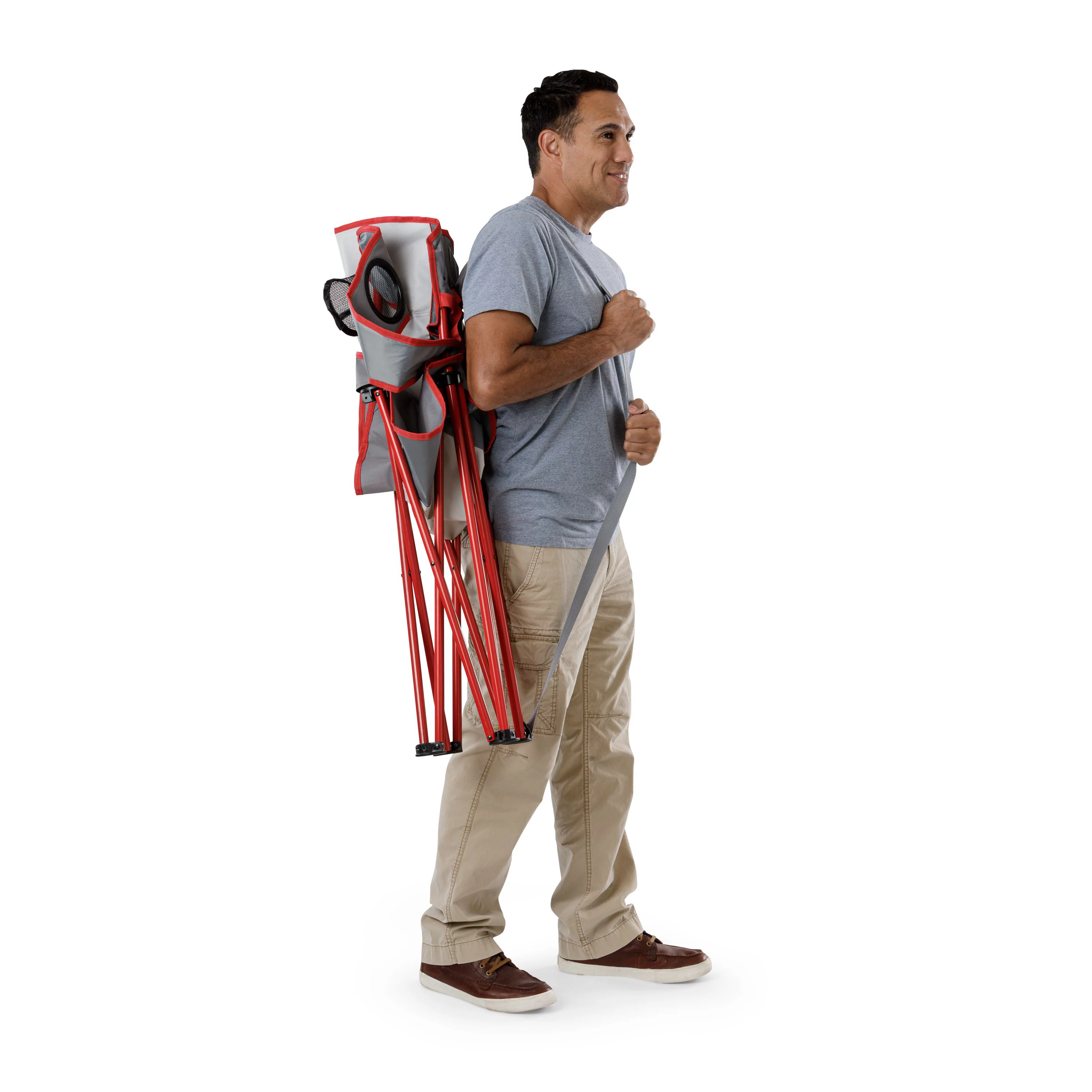 Ozark Trail Oversized Quad Folding Outdoor Camp Chair - Brilliant Red