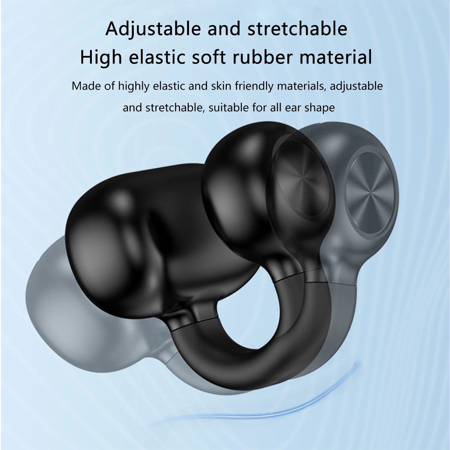 Dpisuuk Wireless Bluetooth Headphone, Wireless Earclip Earphones, Single Open Ear Clip Headphone Bluetooth Earbuds for Walking Sport Business (Single) (Black)