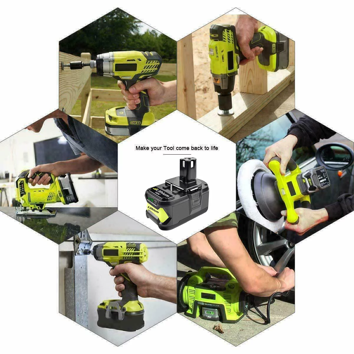 Vinida P117 Dual Chemistry Battery Charger Replacement for Ryobi 18V Battery Charger+ 2PACK FOR Ryobi 130429054 Battery 18V 4000mAh Li-ion Black P104