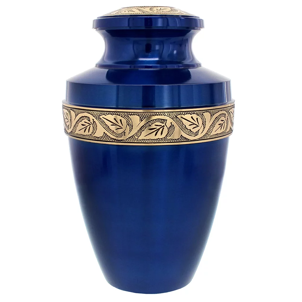 Trupoint Memorials Serenity Blue Large Adult Urns For Cremation Ashes In Home, For up to 200 lb Person with Velvet Bag