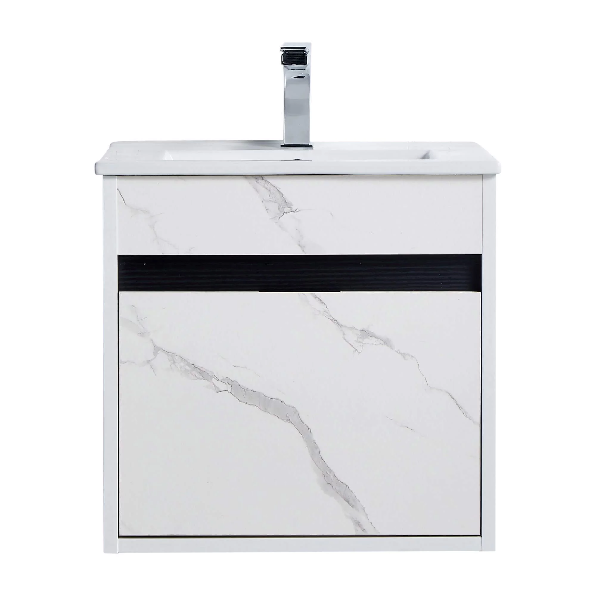 Fine Fixtures - Wall Mount Bathroom Vanity And Sink, Knob Free Design - Alpine Collection -