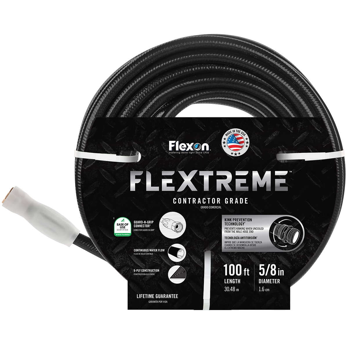Flexon Flextreme Contractor Grade Hose Black 5/8