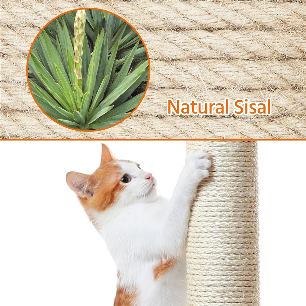 Easyfashion Professional Cat Tree Plush Tower with Basket for Small Kittens, Indoor, Black