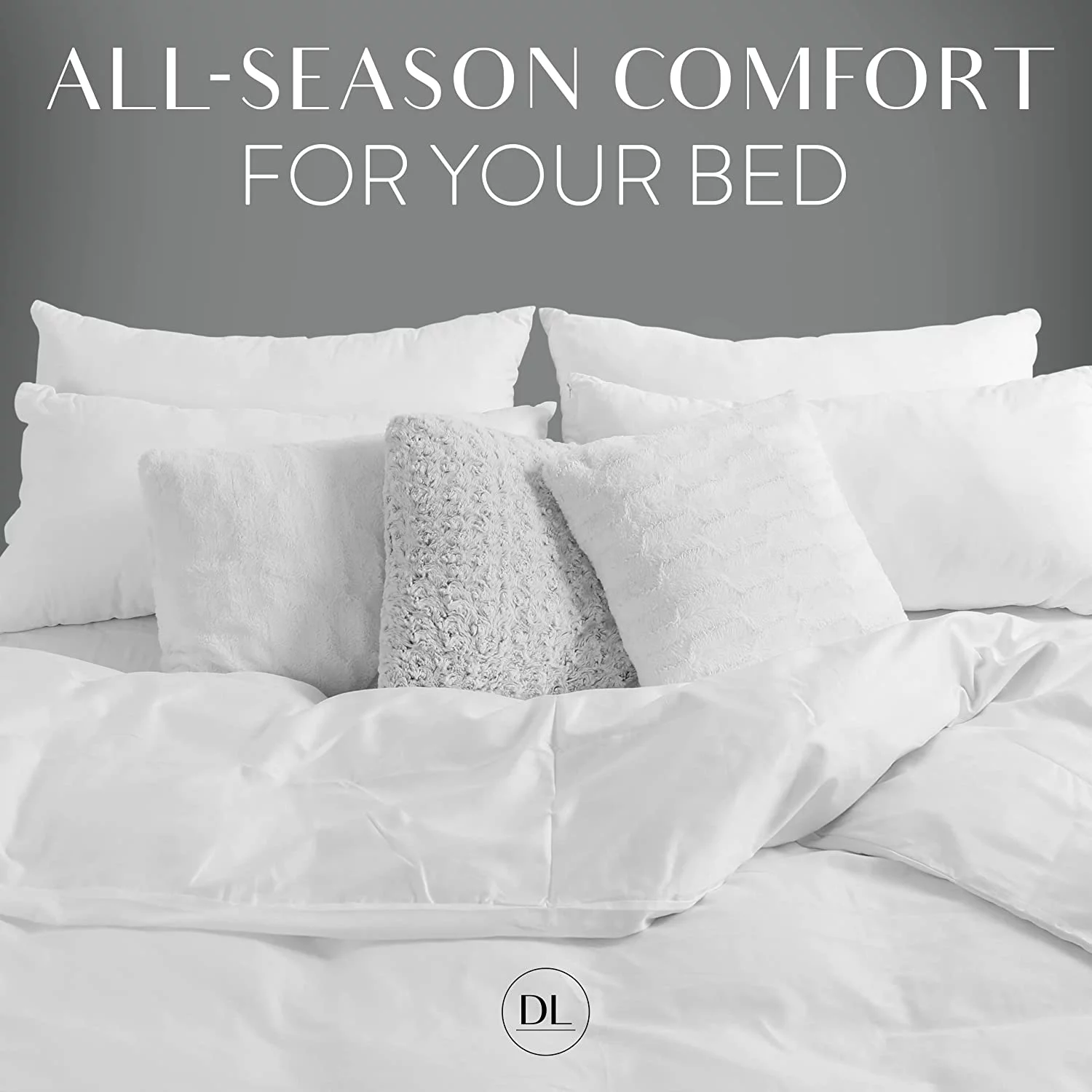 Danjor Linens Duvet Insert - Comforter for Full Size Bed - Microfiber, White﻿