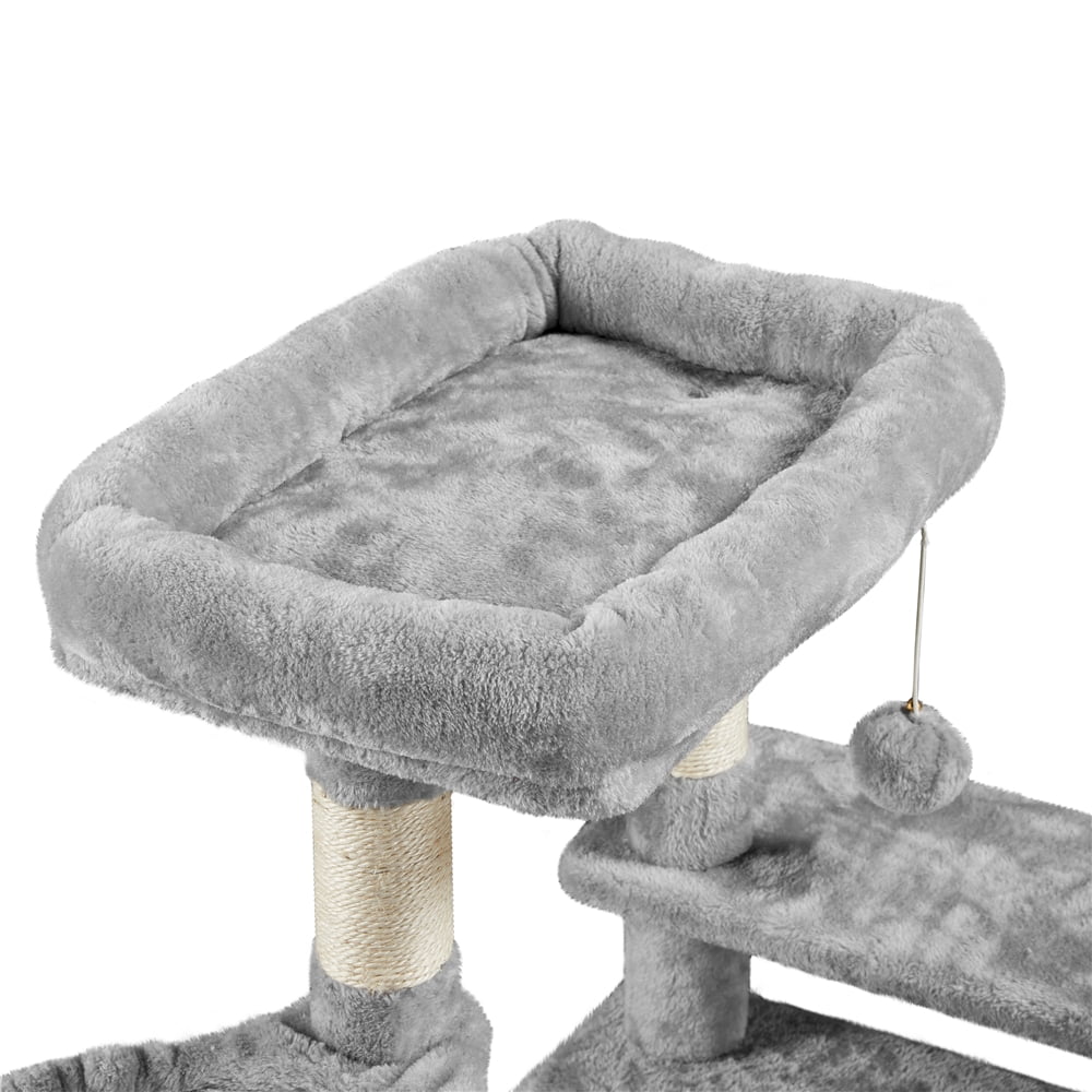 Yaheetech 46'' Cat Tree Multilevel Cat Condo with Scratching Posts and Perch Platform,Light Gray