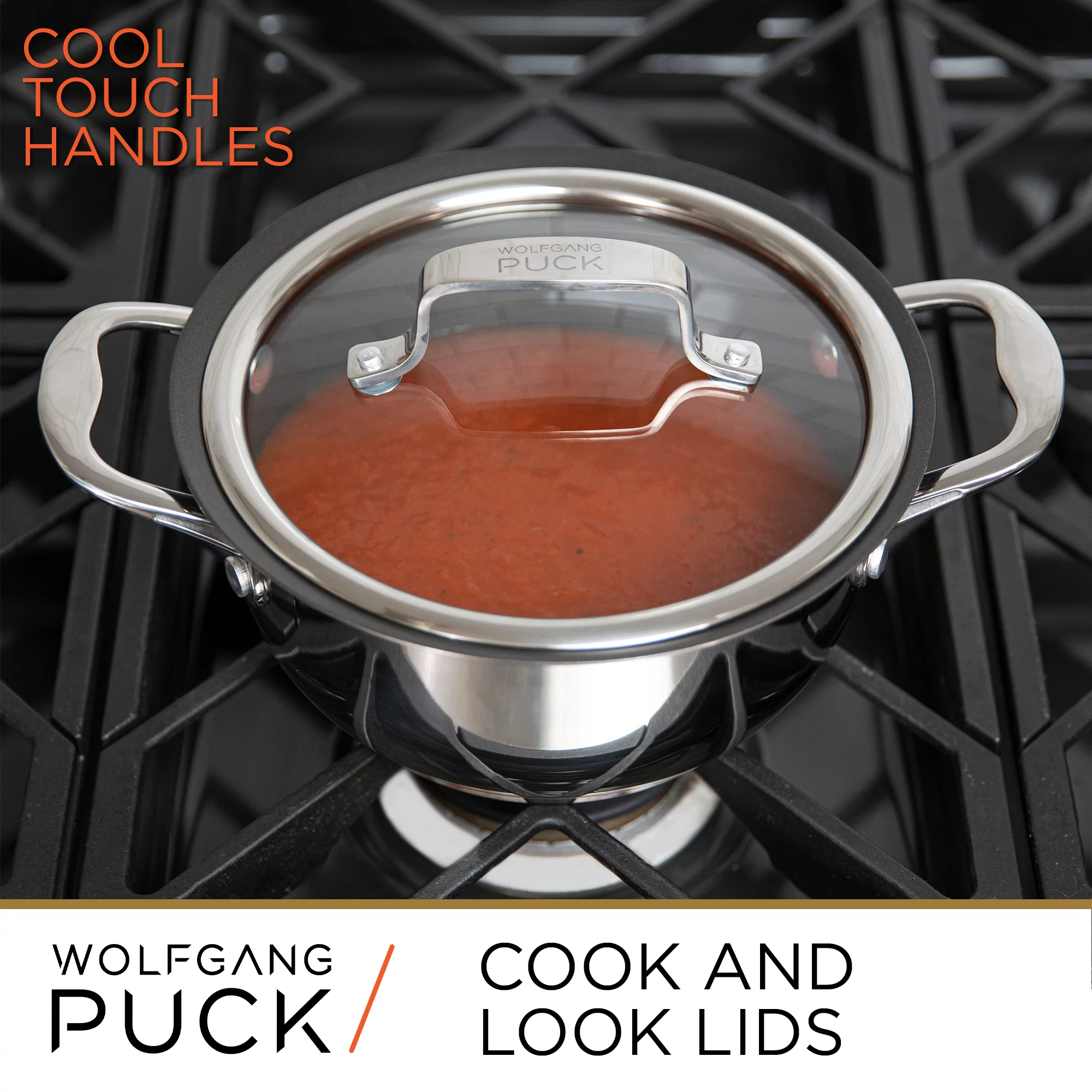 Wolfgang Puck 21-Piece Stainless Steel Cookware and Mixing Bowls Set, Non-Stick Pots, Pans & Skillets