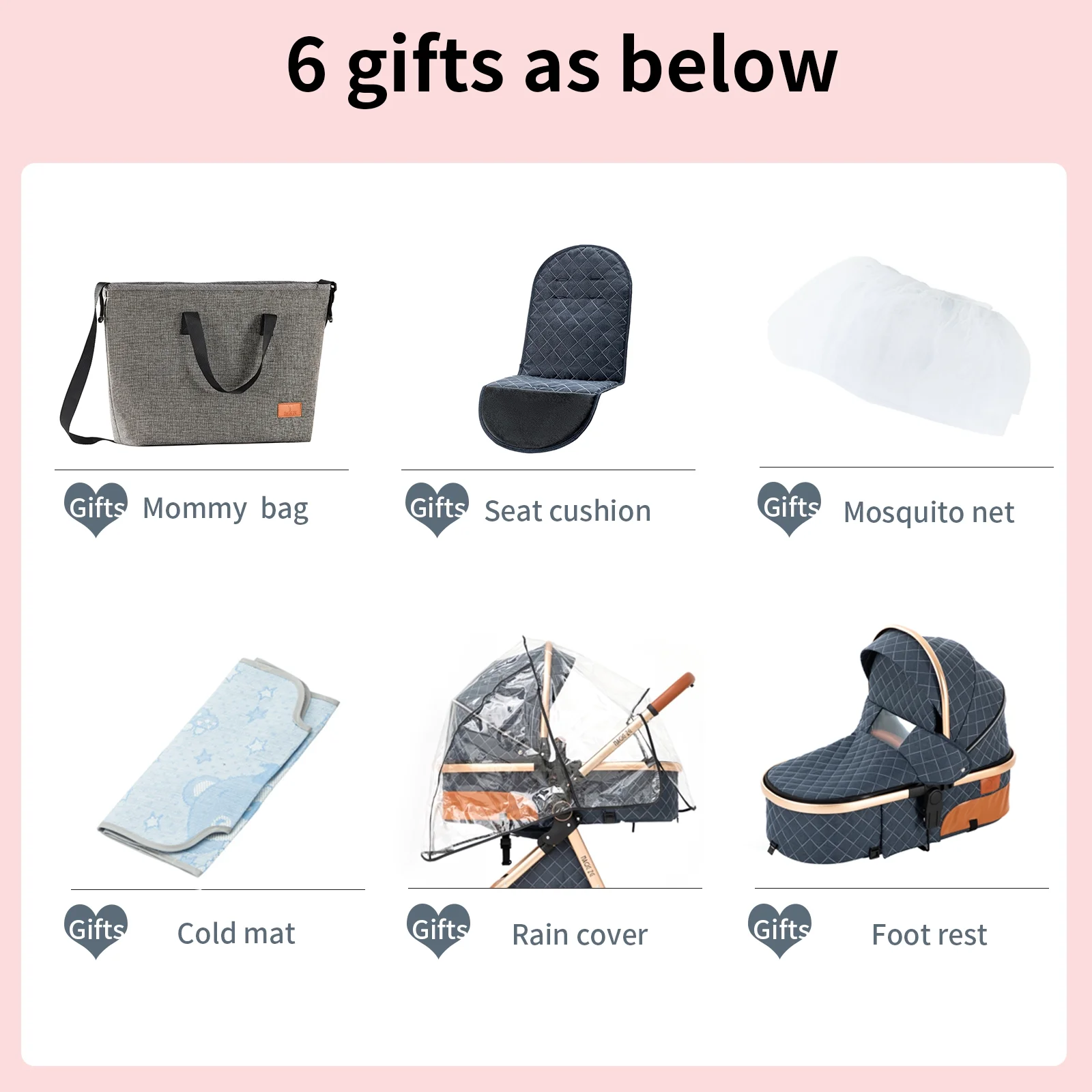 Baby 3-In-1 Luxury Stroller and Car Seat for Newborn to Toddler Support One Key Folding