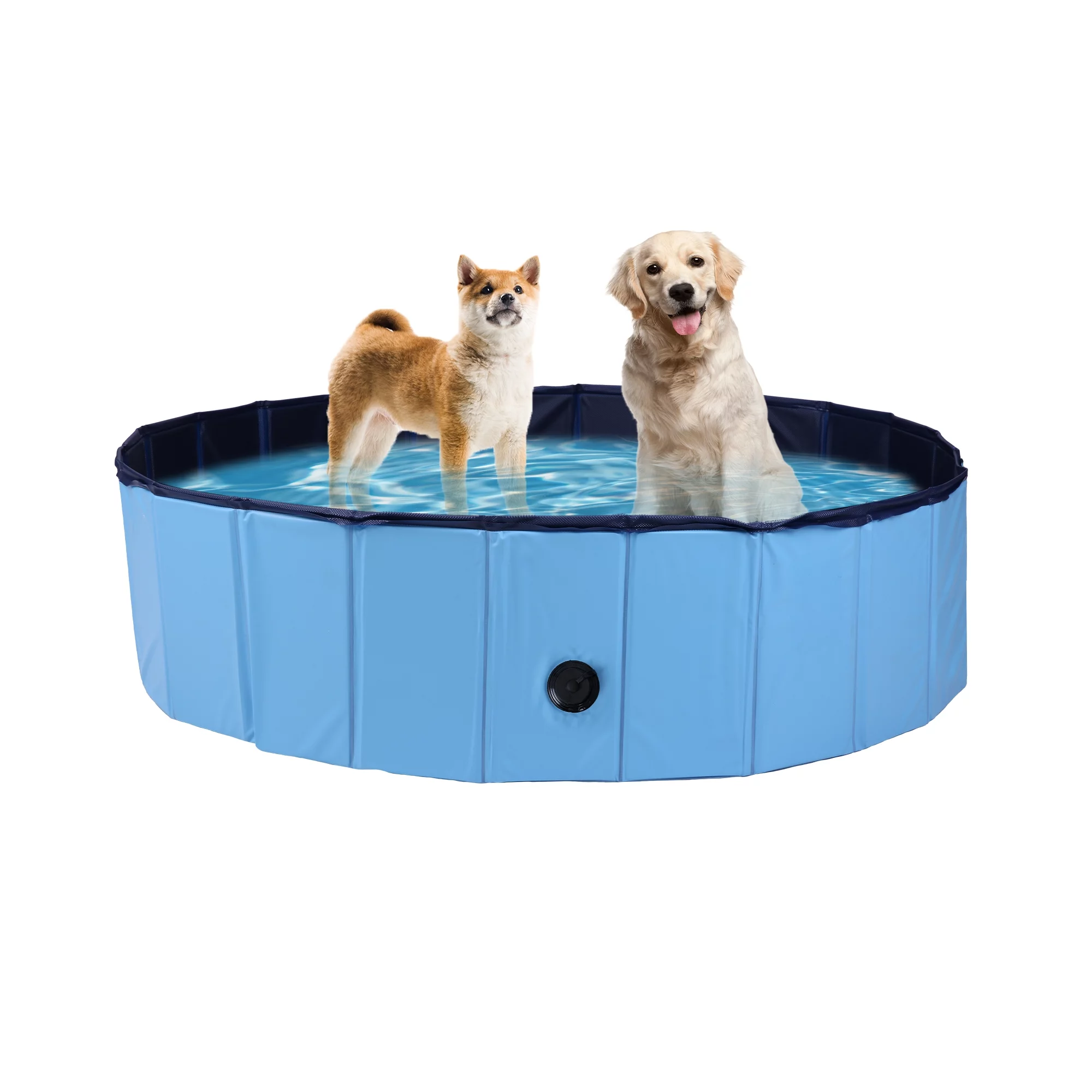 KARMAS PRODUCT Foldable Pet Swimming Pool for Dogs Easy to Fold Fill Empty & Clean Slip-Resistant PVC Bathing Tub Kiddie Pool for Puppy Small Large Dogs Cats and Kids