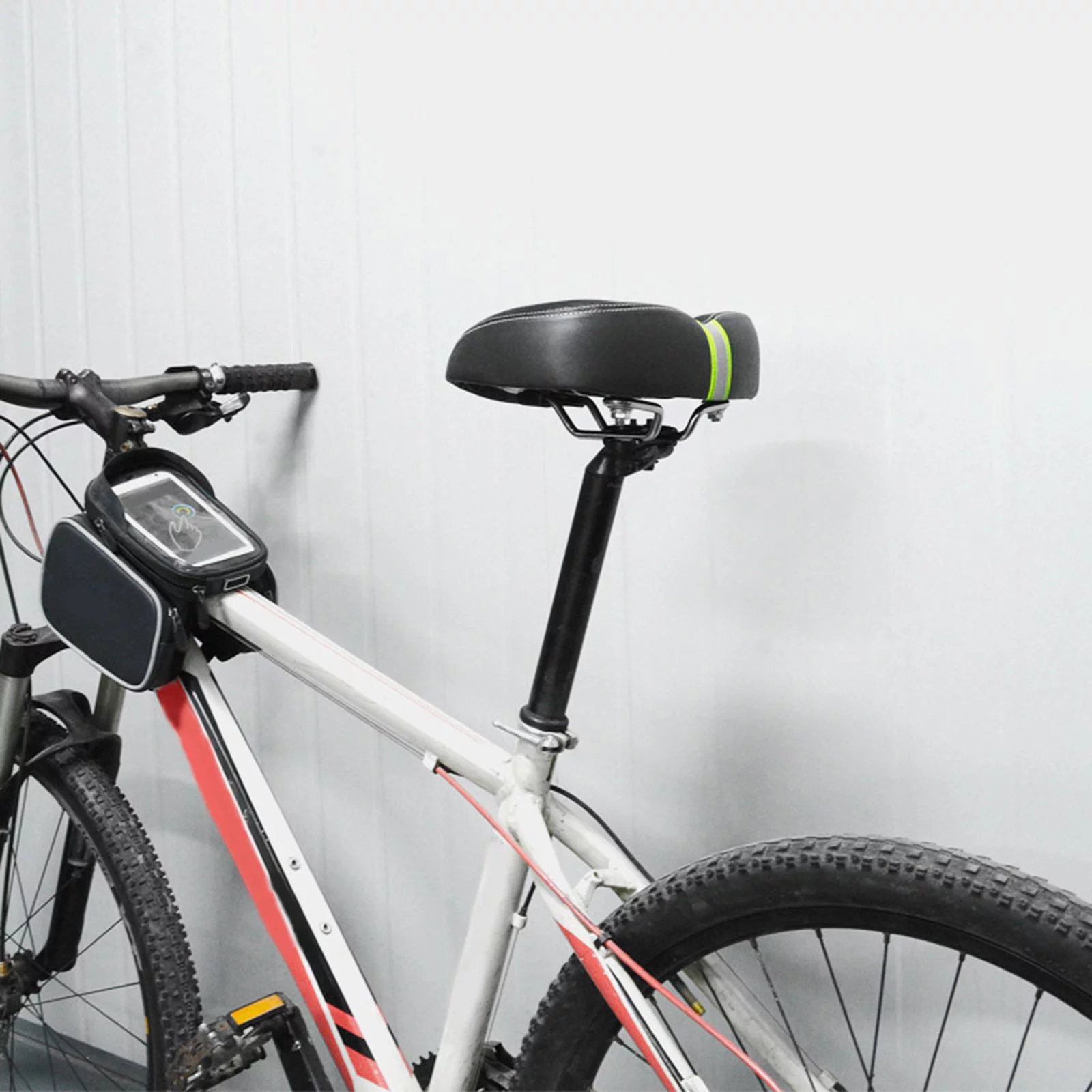 Wide Bike Saddle, PU Waterproof Seat, Universal Replacement Breathable Shock Resistance Exercise Bike Seat for Men and Women