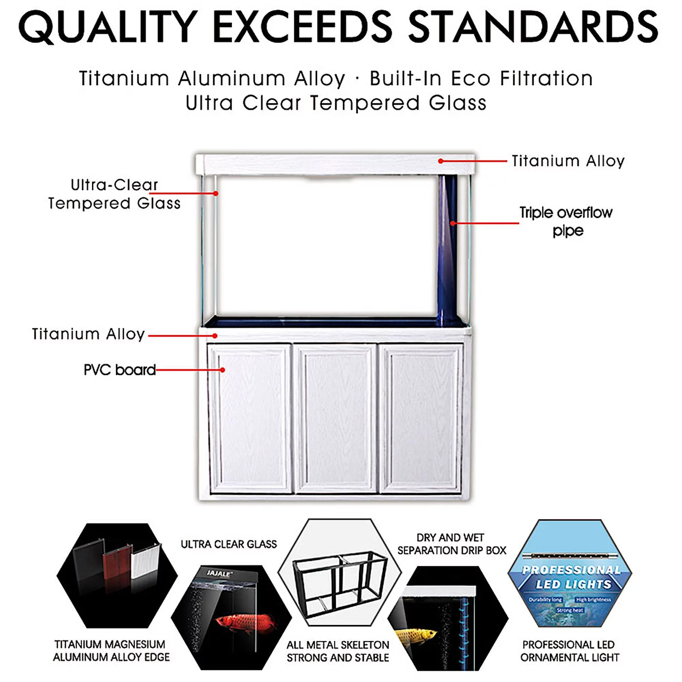 Aqua Dream 135 Gallon Tempered Glass All-in-one Aquarium White Oak