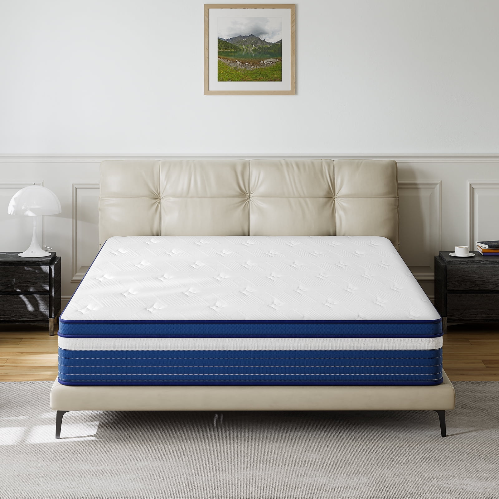 LIBORIA 10 Inch Hybrid Mattress with Memory Foam & Innersprings - Ergonomic Design for Pressure Relief - Medium Firm Feel