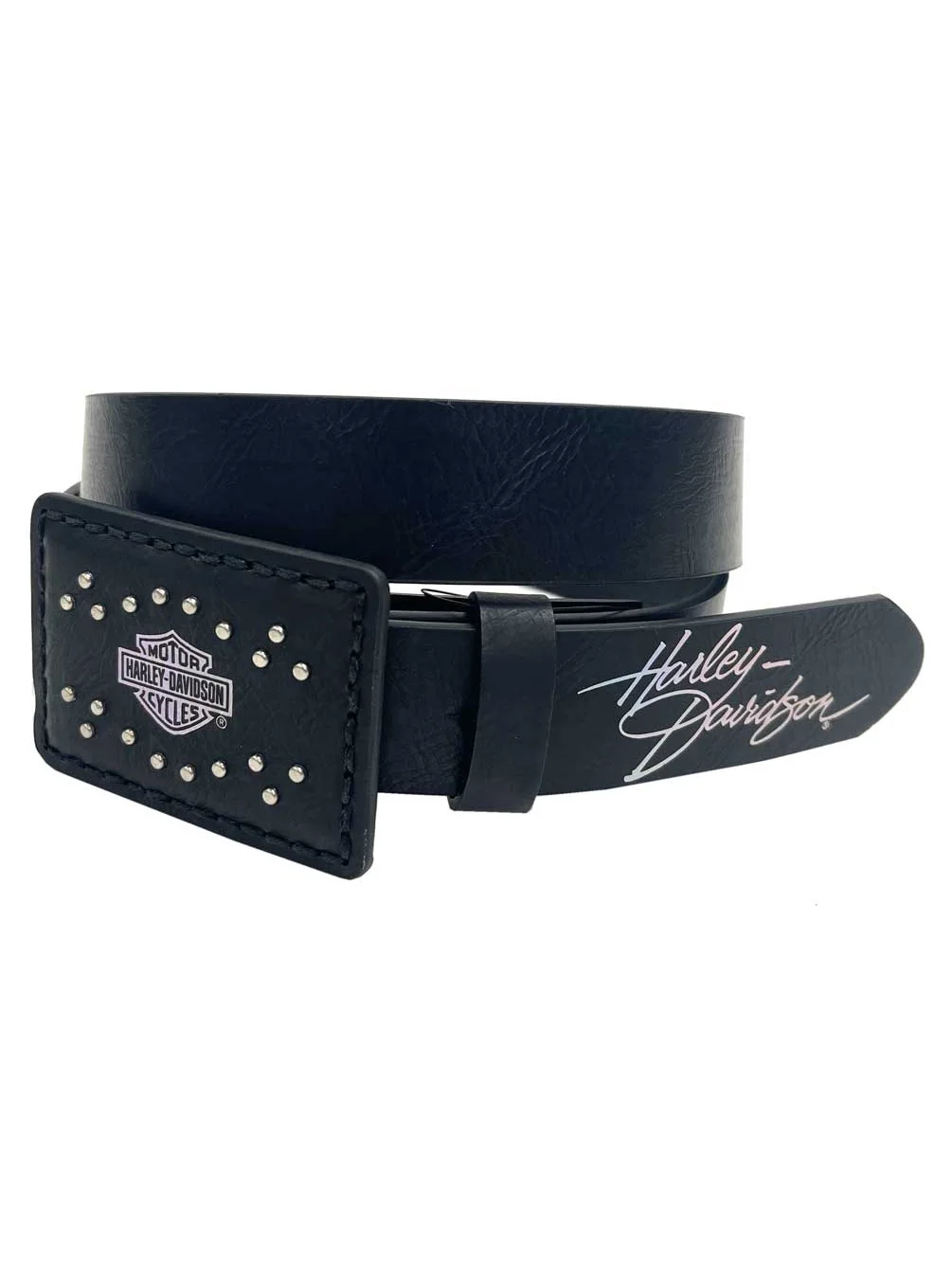 Harley-Davidson Women's Hidden Rebel Stud B&S Genuine Leather Belt - Black (M), Harley Davidson