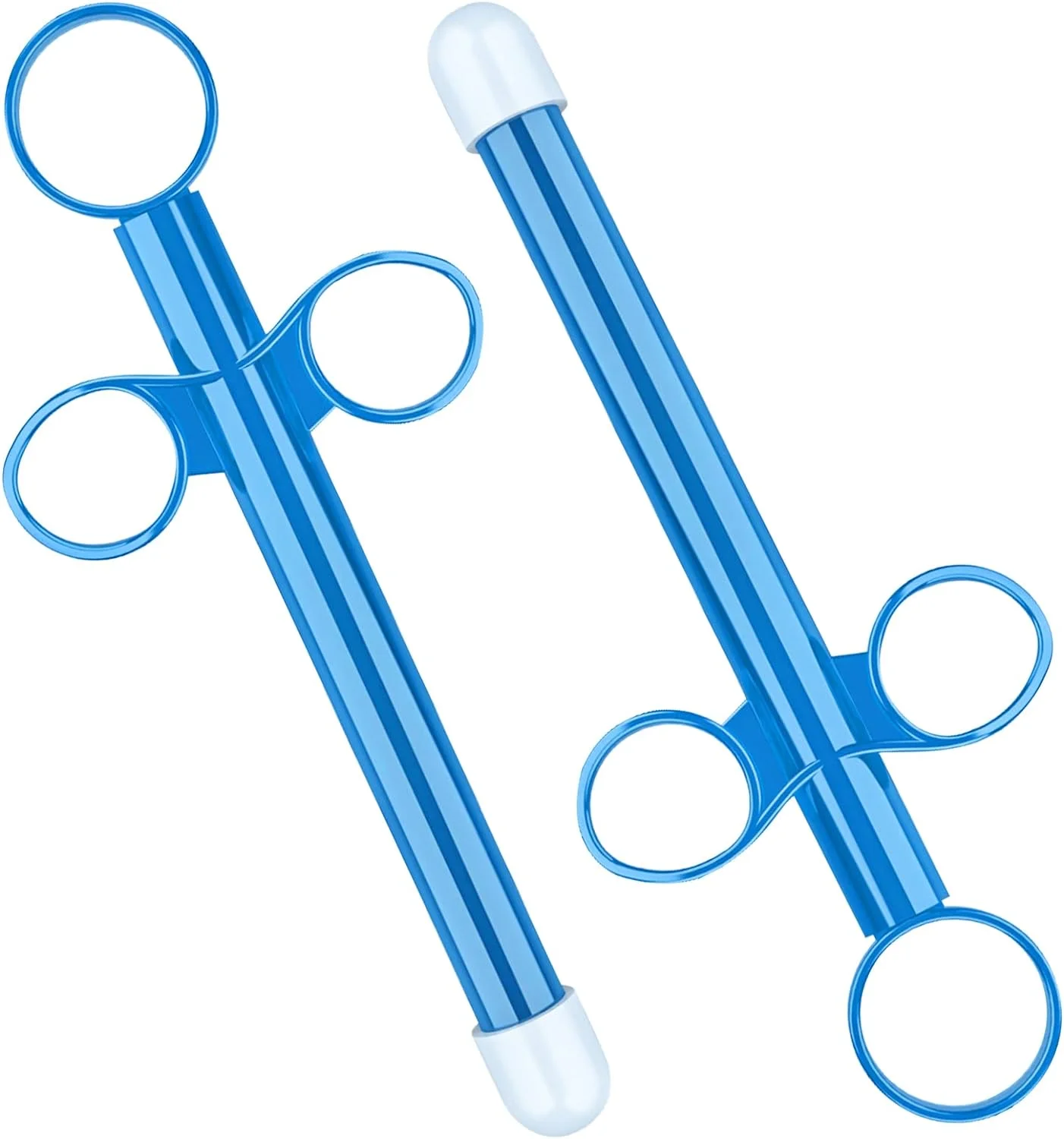 2PCS Lube Applicator Syringe with Precise Scales, 6.5” Personal Lubricant Shooter with Air-Proof Silicone Cap, Reusable Durable Applied for Men, Women & Couples