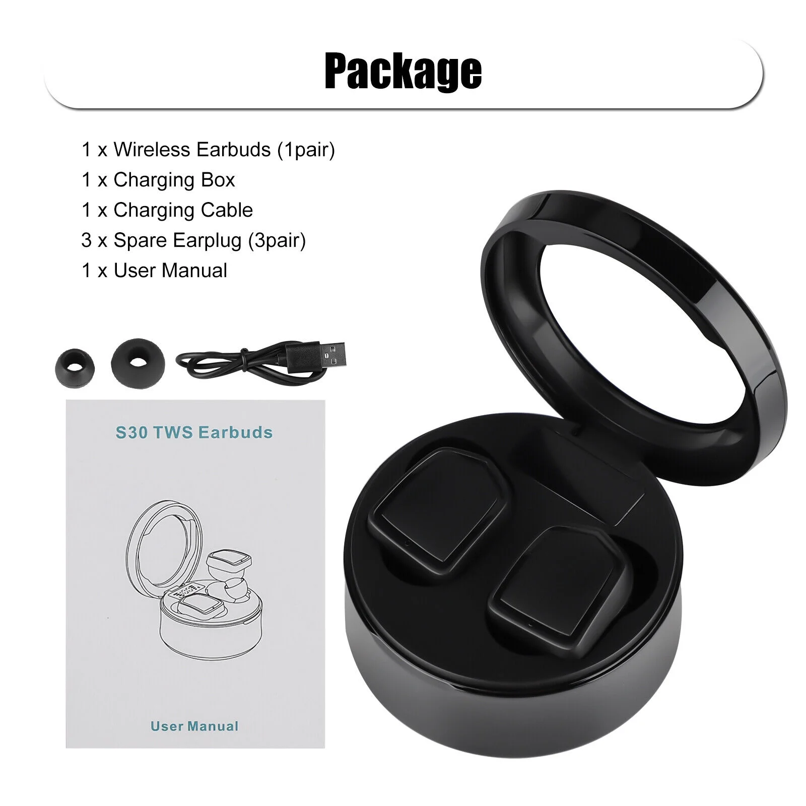 Bluetooth 5.0 Earbuds for iPhone Samsung Android Wireless Earphones Waterproof