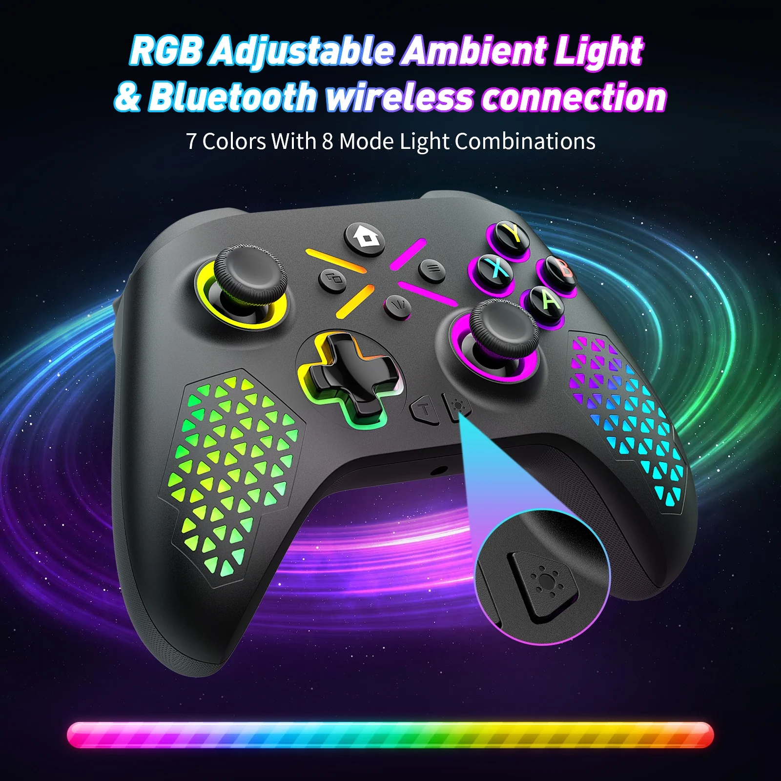 2 Pack Wireless Xbox Controller for Xbox One, with RGB LED Light Compatible with Xbox One, XboxOne X/S, Xbox Series X/S ,Windows PC