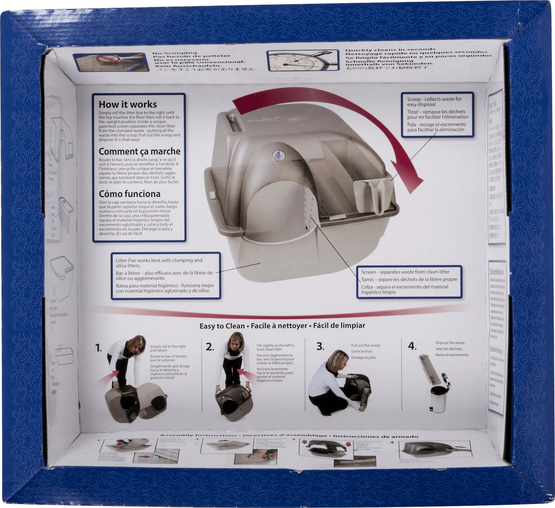 Omega Paw Roll’n Clean Self Cleaning Litter Box with Slide-Out Tray and Durable Construction (Regular, Brown)