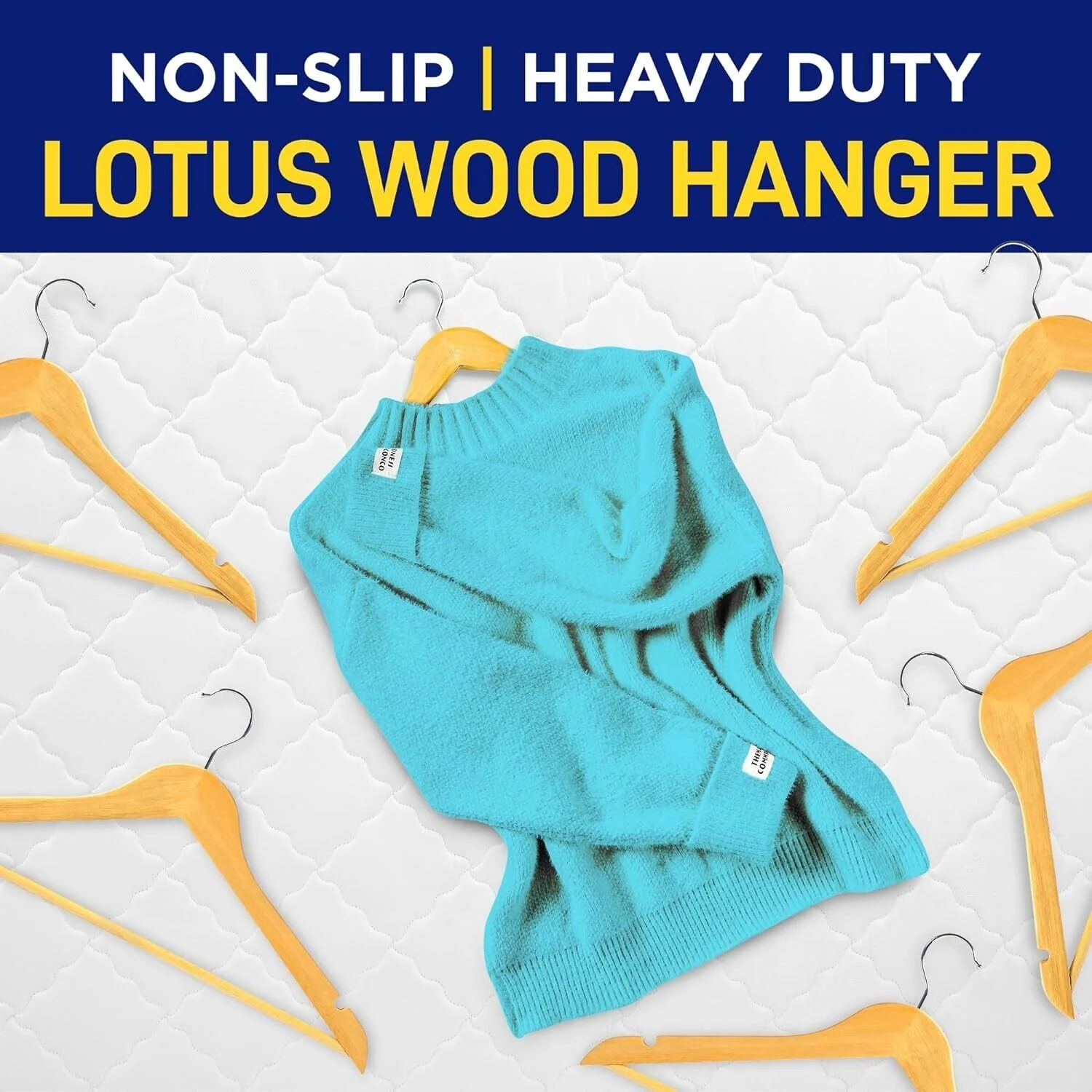 20 Pack Premium Natural Wood Clothes Hangers, Durable Wooden Hangers for Coats, Jackets, Dresses, Pants, and Shirts