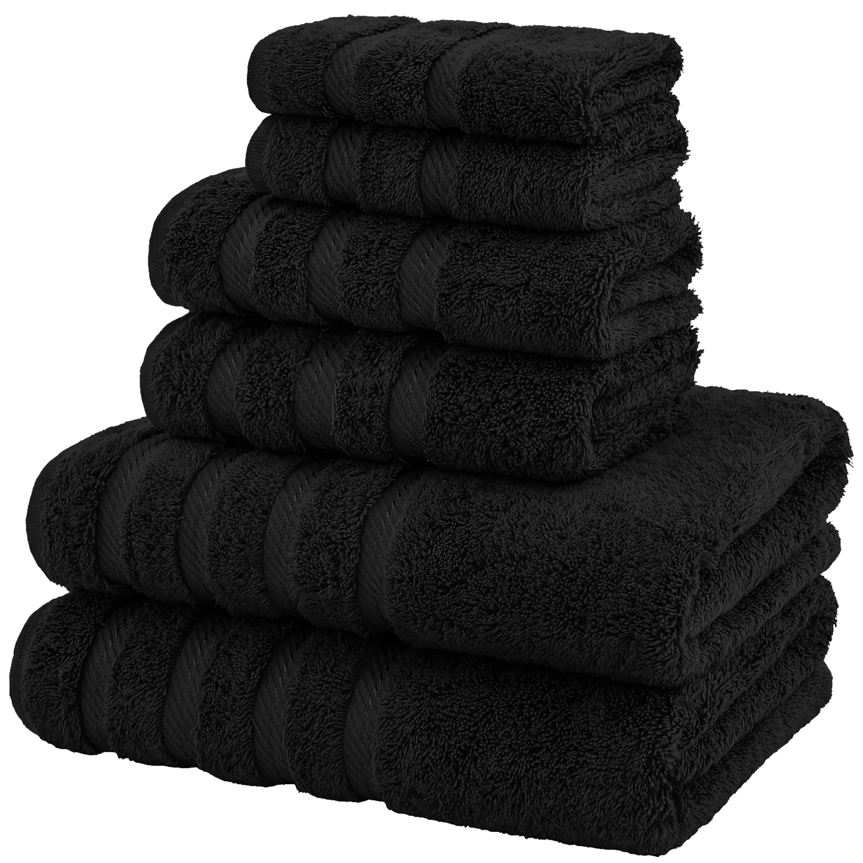American Soft Linen Black Towel Set 100% Turkish Cotton Towels for Bathroom 6 Piece
