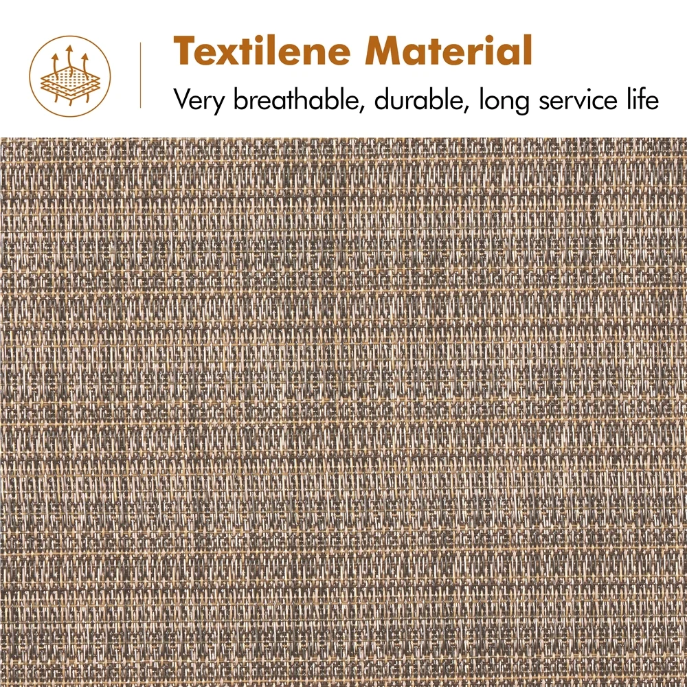 Alden Design Set of 2 Texteline Patio Bistro Swivel Bar Stools for Garden, Brown