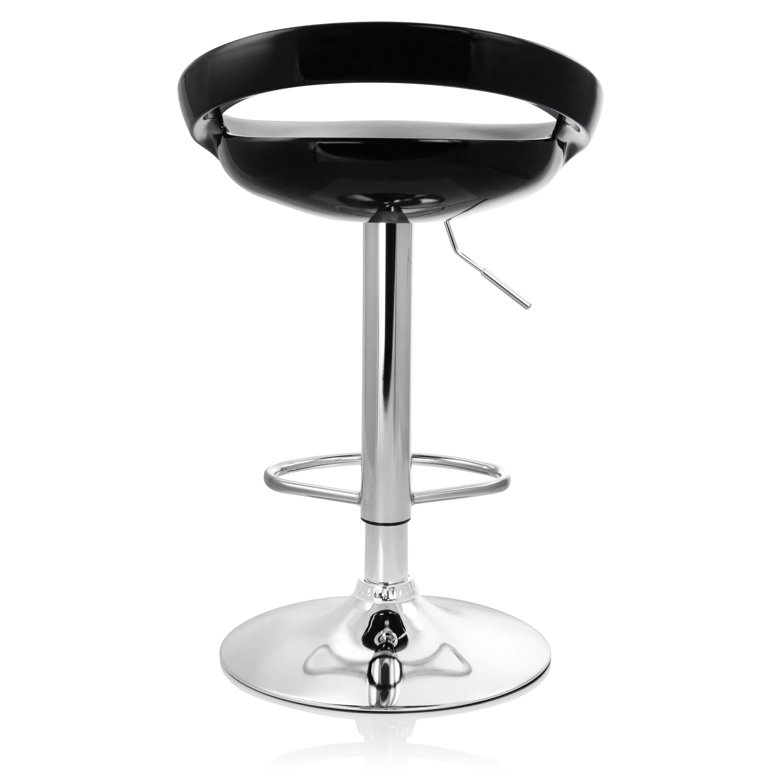 Elama Bar Stool with Adjustable Height & Swivel, Black and Chrome, Set of 2