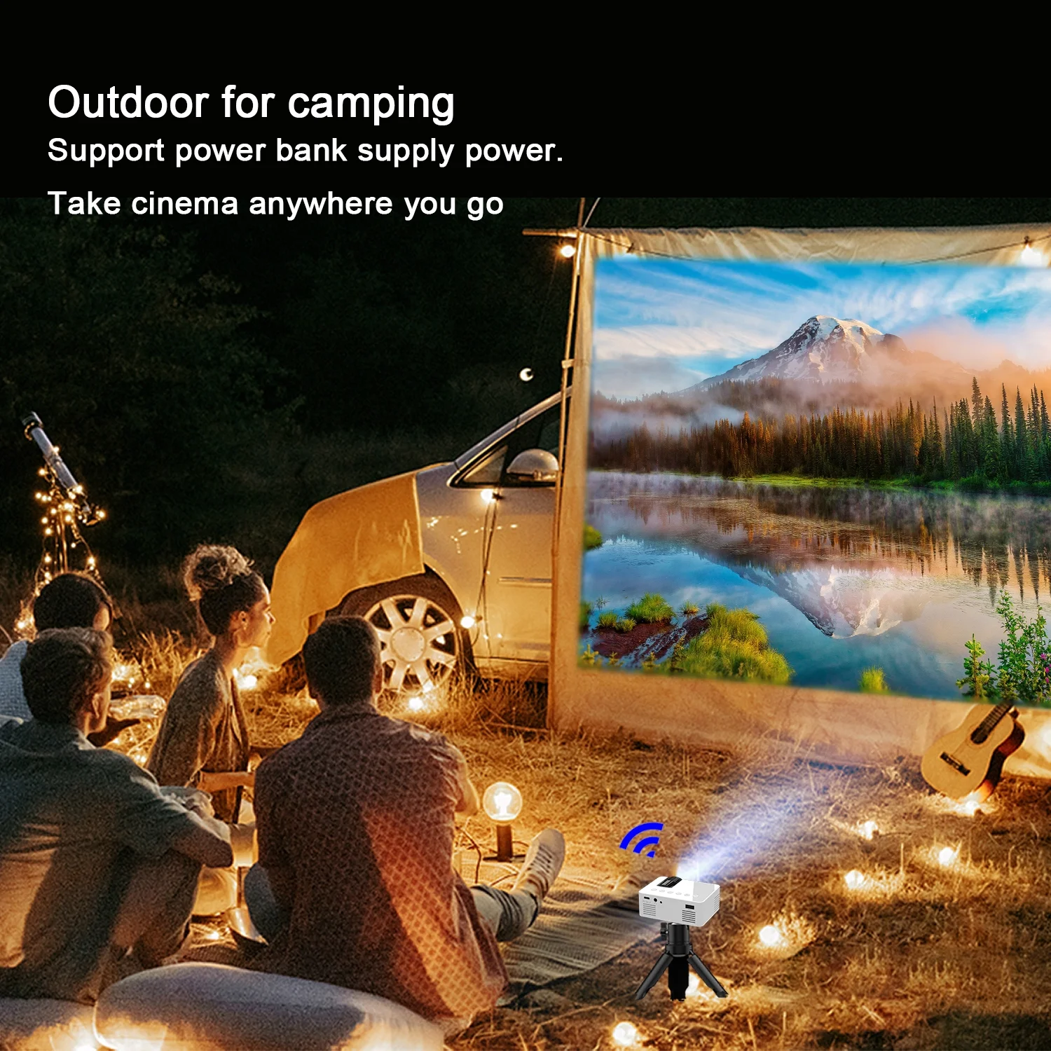 Wireless Portable Smart Projector WiFi Mini Projector HD Video Projector Compatible For Smart Phones Tablet