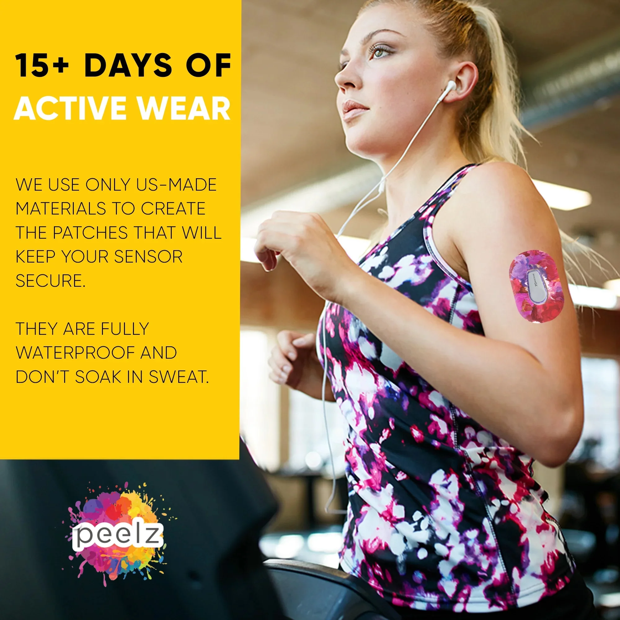 Peelz Dexcom G6 Adhesive Patches 25 Pack - US-Made Waterproof CGM Sensor Patches for 14+ Days - Sensitive Skin Diabetic Patches for Glucose Monitor - Dexcom Stickers - (Floral Pack)