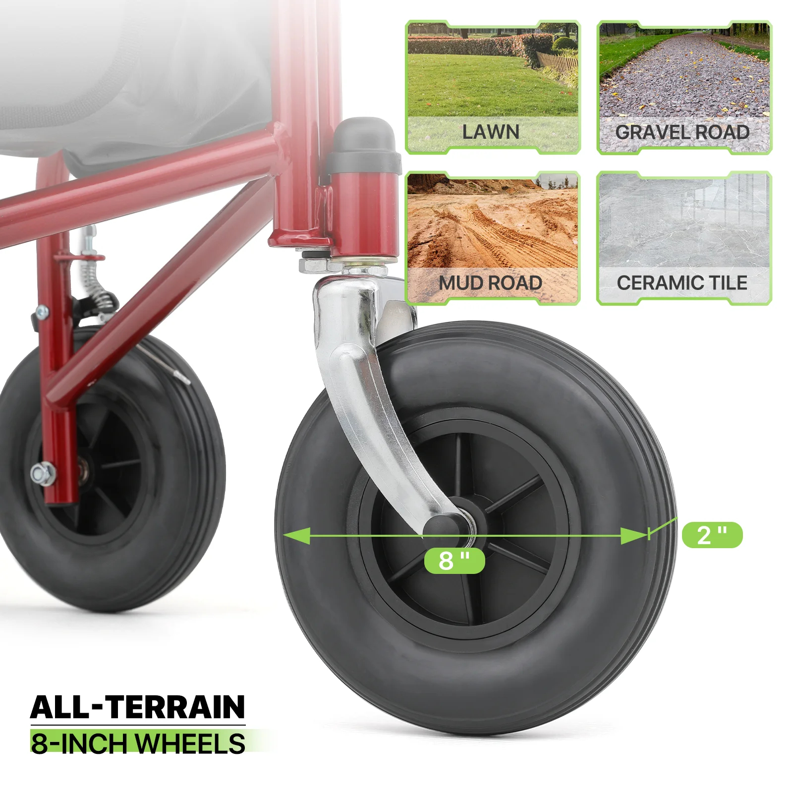 Magshion Folding Steel Rollator Walker, Rolling Walker with w/Oxford Bag & Detachable Basket for Adult, 3 Wheels 220lbs Weight Capacity, Burgundy Red Frame