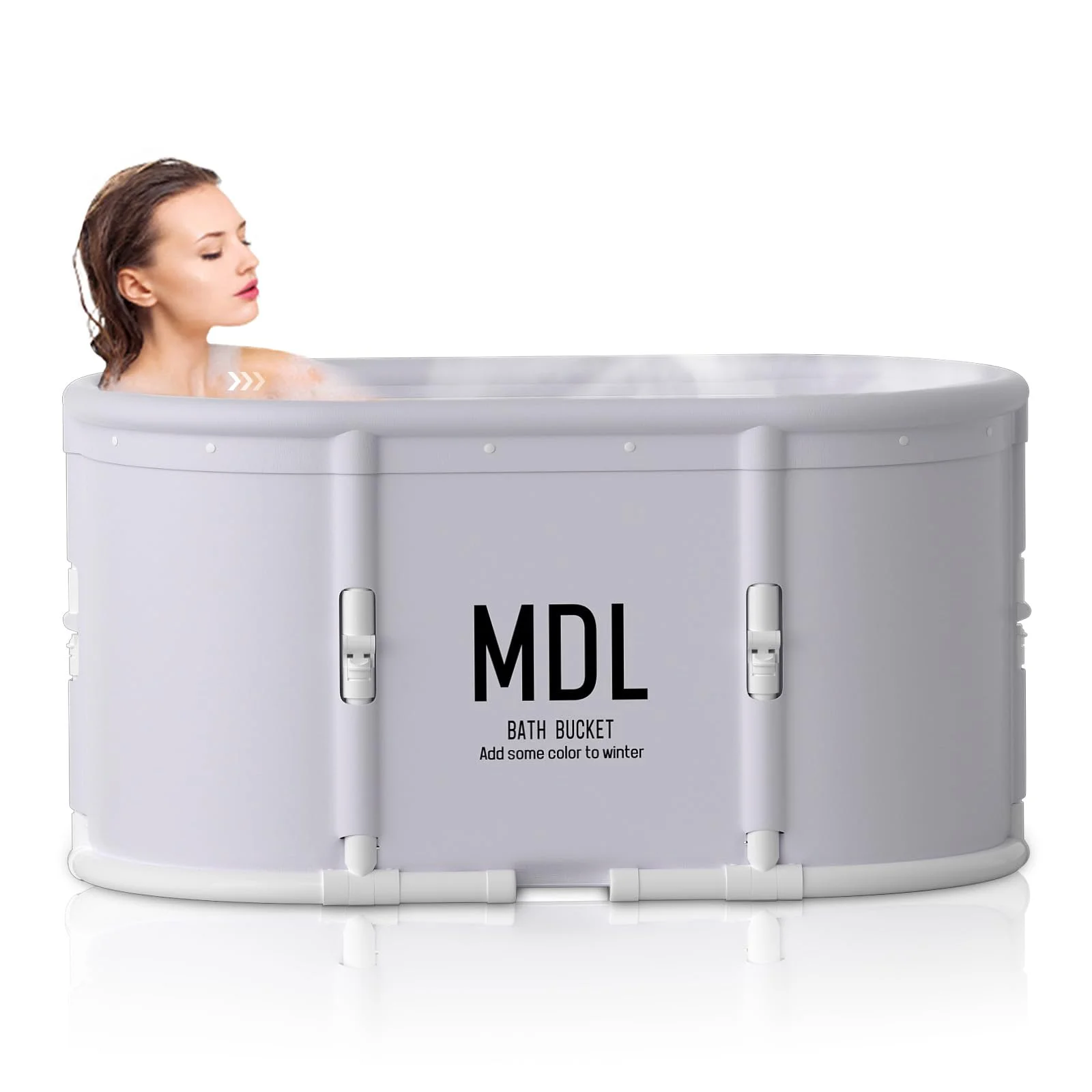 JOJOLAM Large Bathtub, Folding Portable Bath Tub