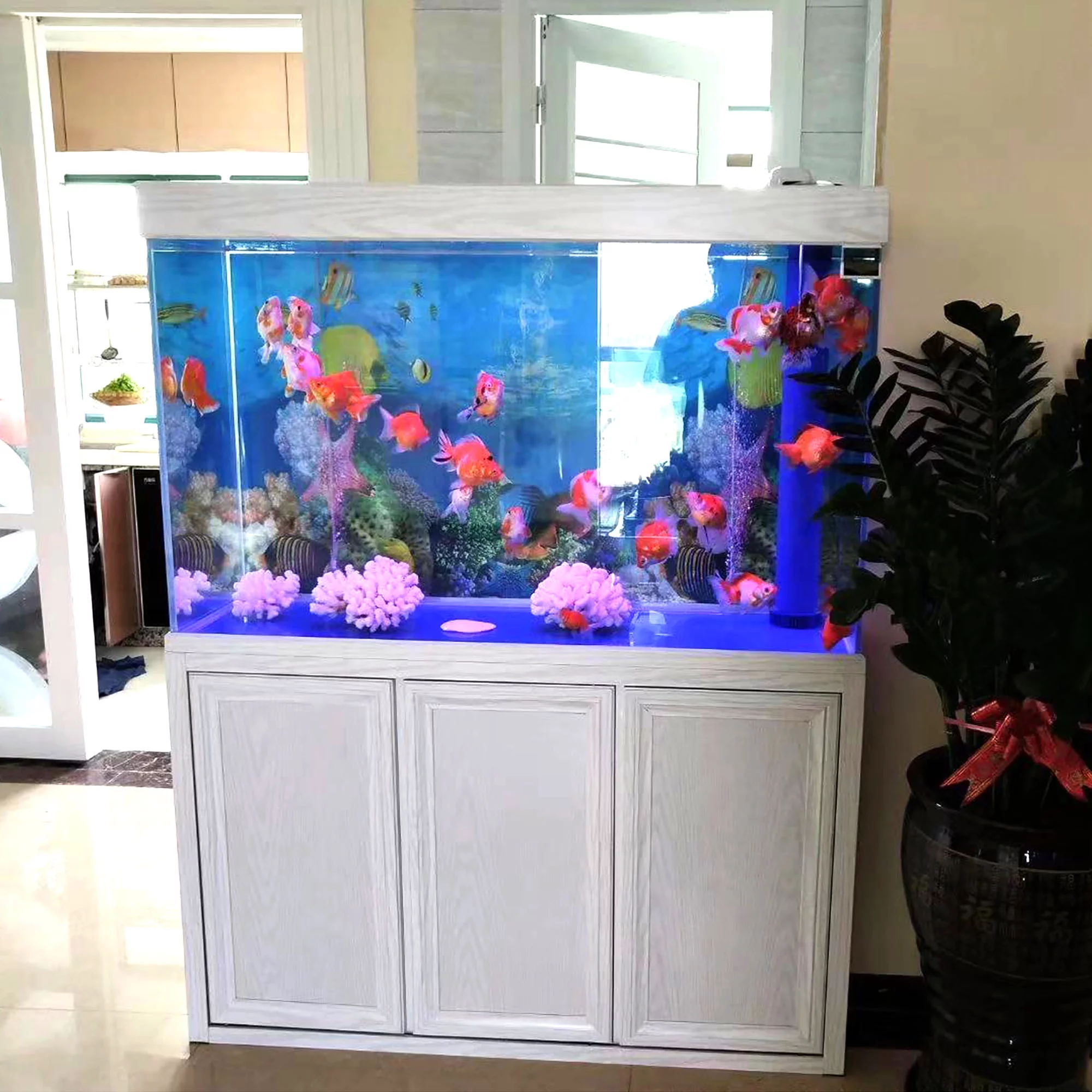 Aqua Dream 135 Gallon Tempered Glass All-in-one Aquarium White Oak