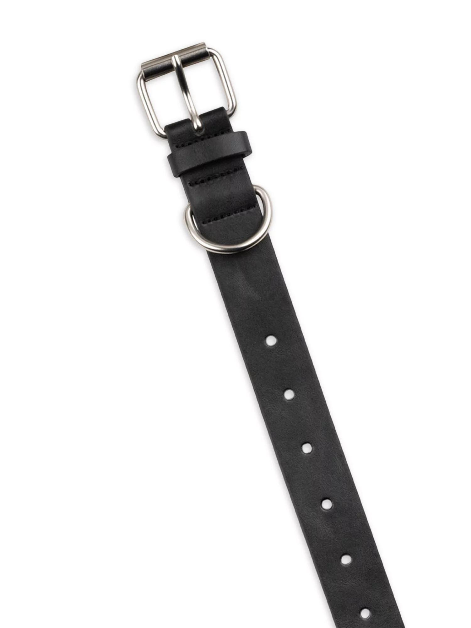 Time and Tru Women's Roller Buckle Faux Leather Belt, Black