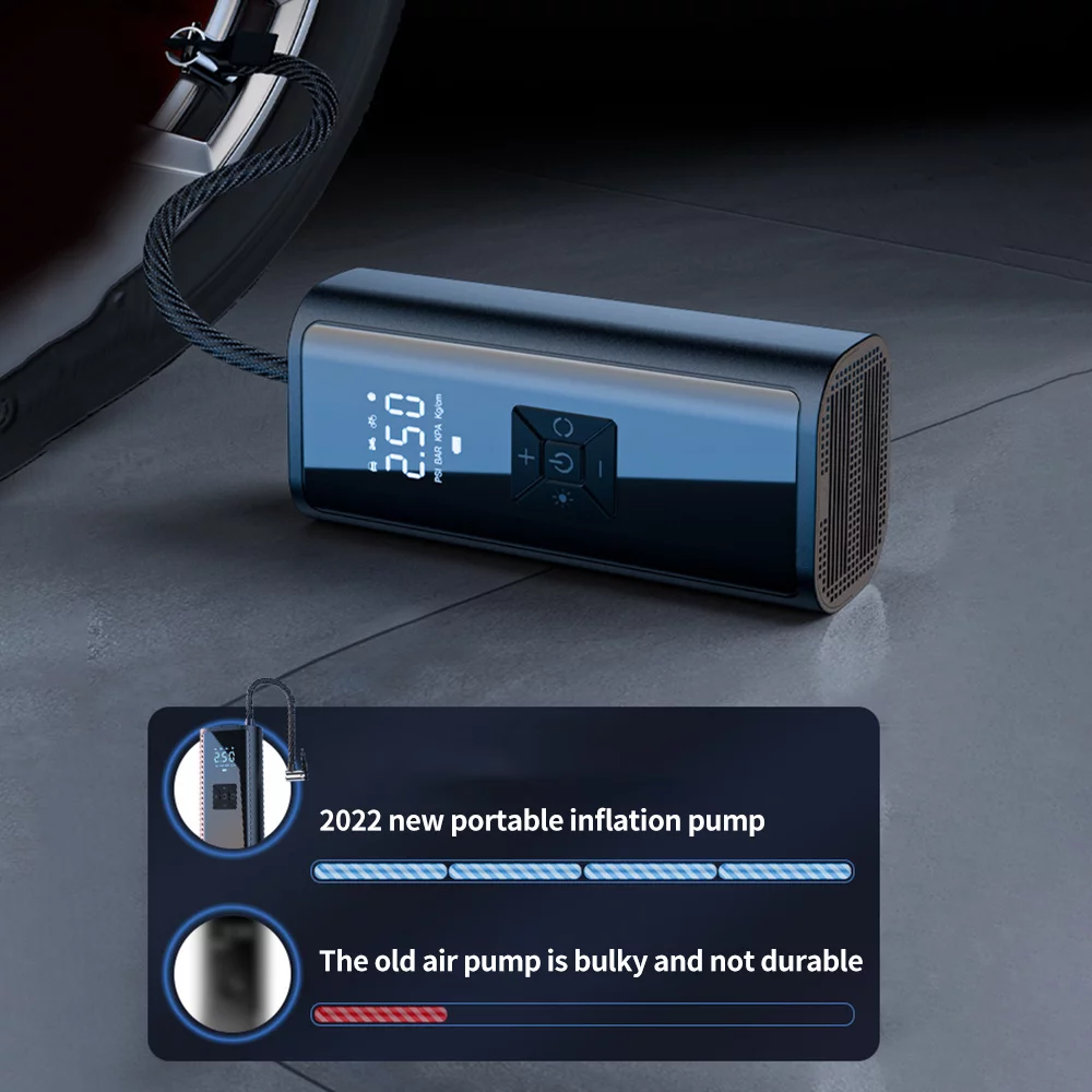 Nebublu Electric Inflator 12V Car Digital Tire Inflator 150PSI Air Compressor with Inflatable Function， Versatile for  Adventures and Beach Vacations