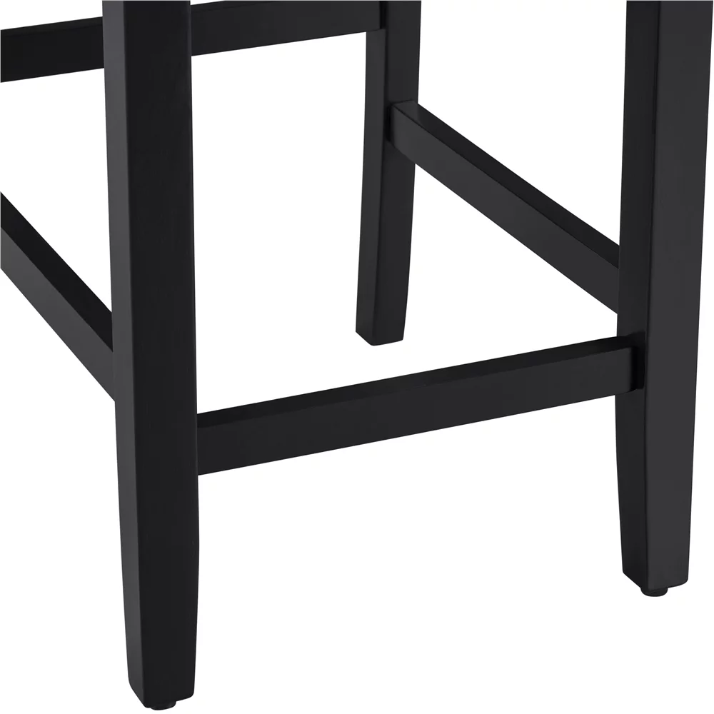 Yaheetech 24.6'' H Set of 2 Upholstered Faux Leather Bar Stool, Beige