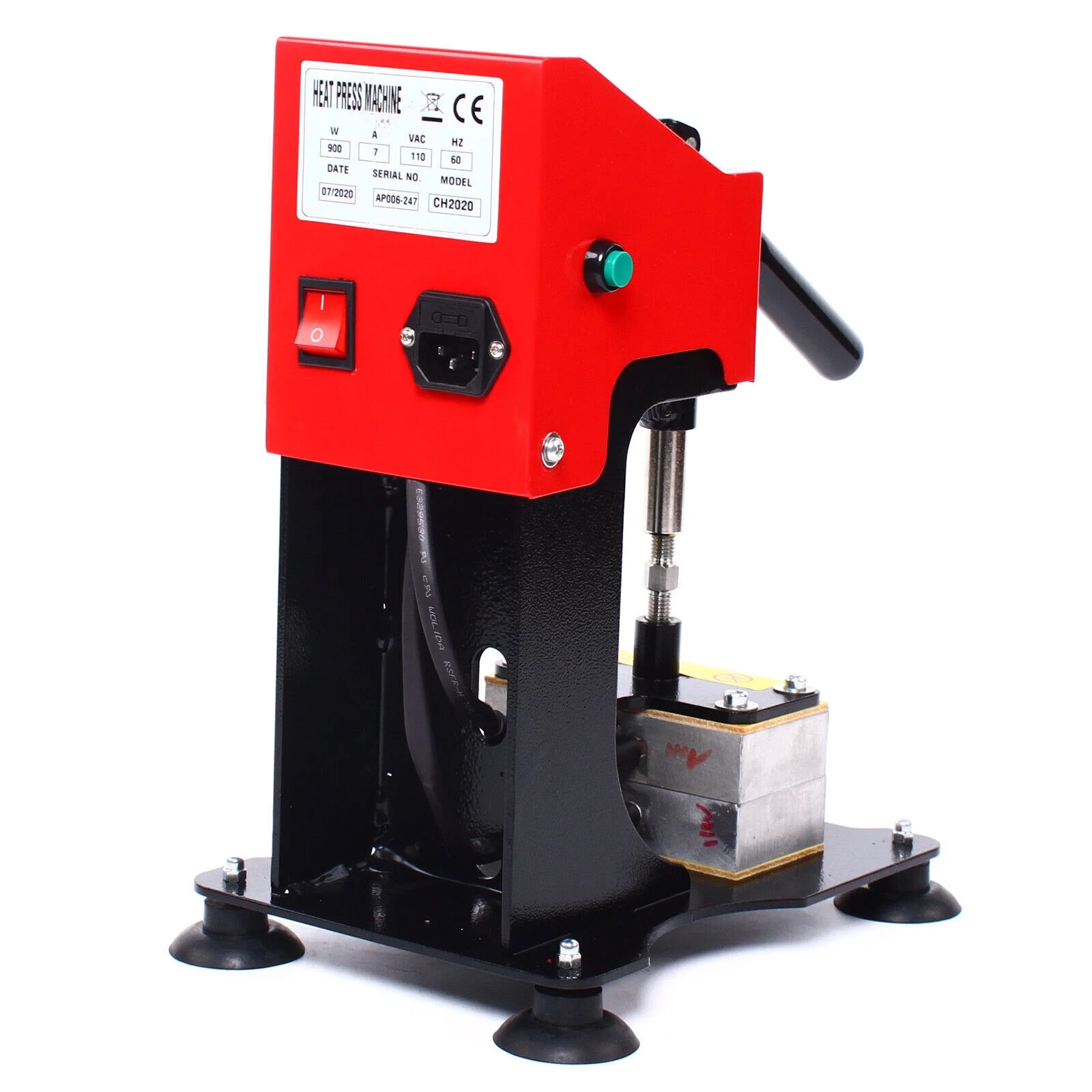 900w Heat Press Machine Dual Heating Stamping Transfer Printer Wax Extractor,Red + Black